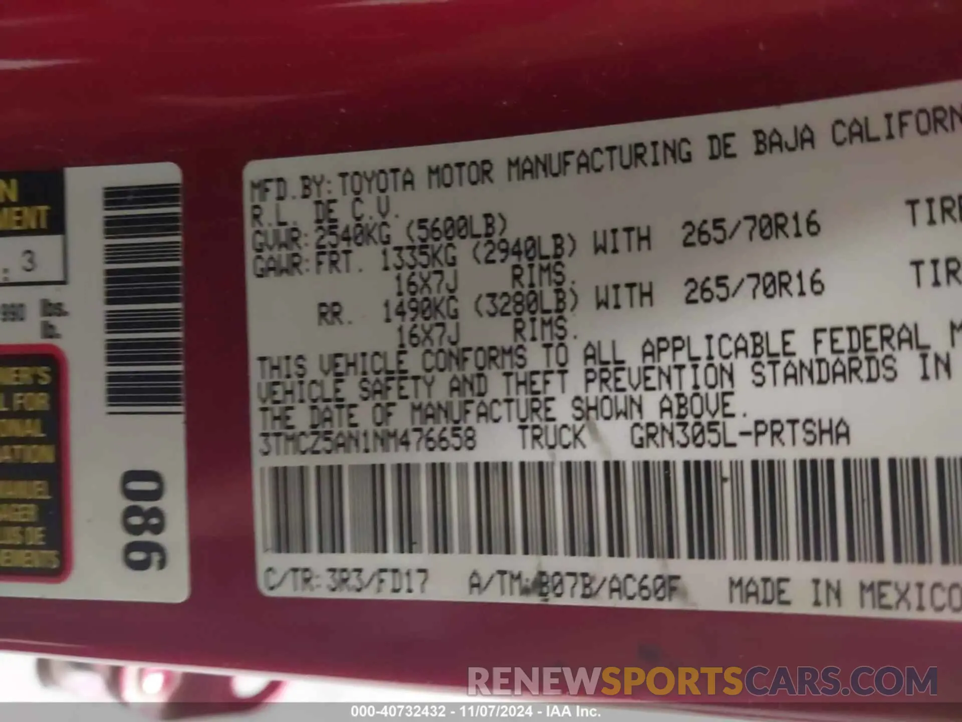 9 Photograph of a damaged car 3TMCZ5AN1NM476658 TOYOTA TACOMA 2022