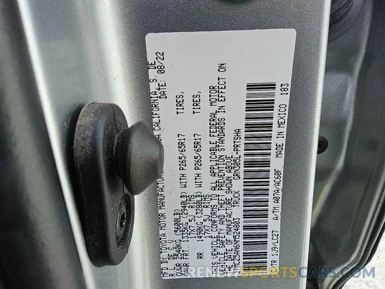 13 Photograph of a damaged car 3TMCZ5AN6NM524803 TOYOTA TACOMA 2022