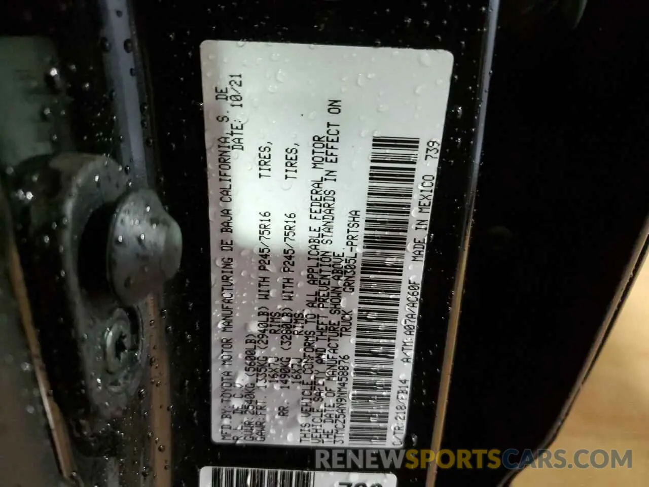 12 Photograph of a damaged car 3TMCZ5AN9NM458876 TOYOTA TACOMA 2022