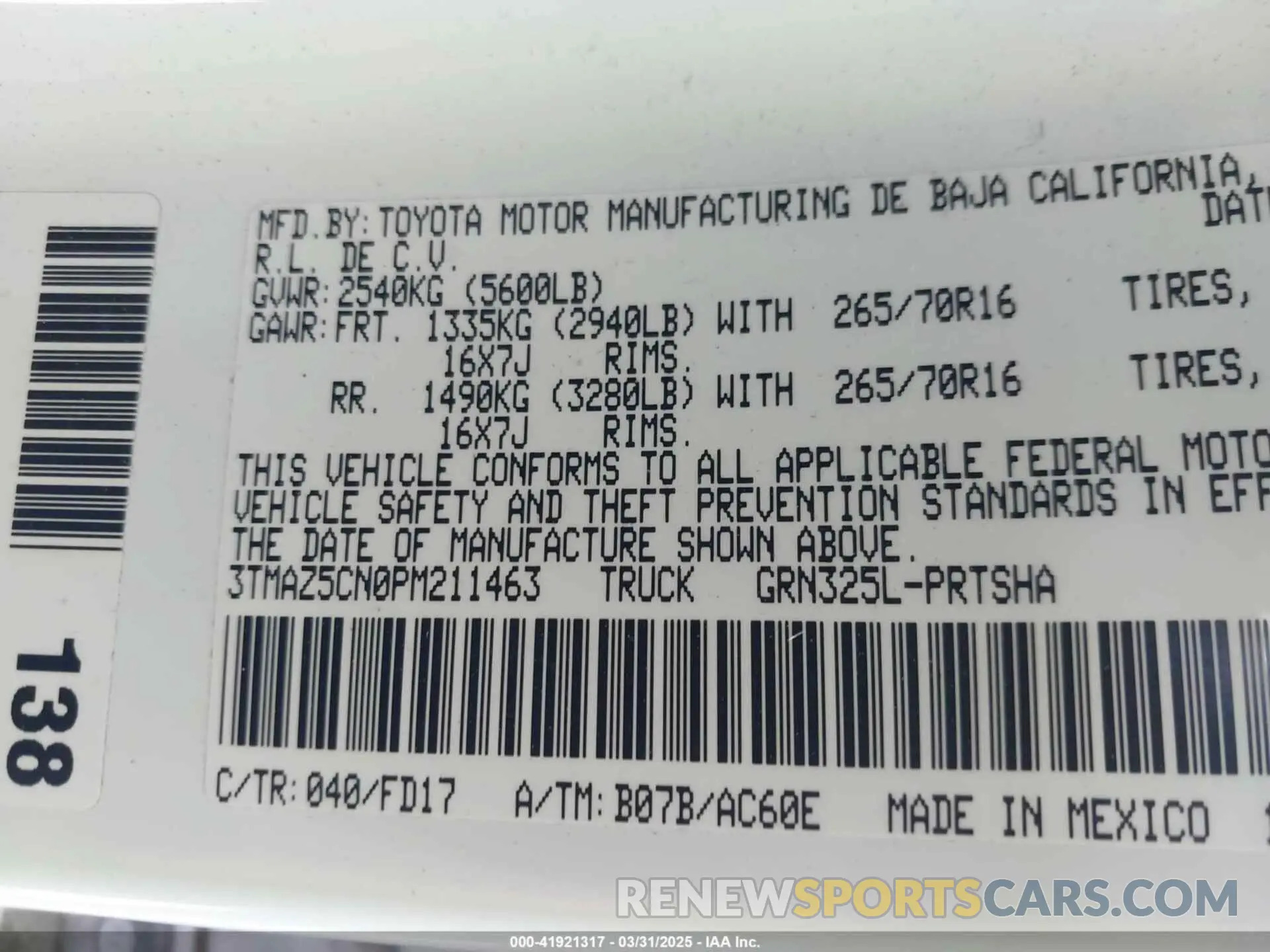 9 Photograph of a damaged car 3TMAZ5CN0PM211463 TOYOTA TACOMA 2023