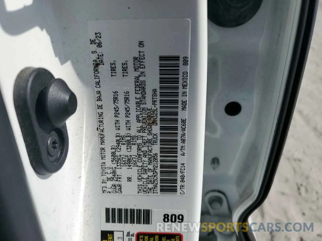 12 Photograph of a damaged car 3TMAZ5CN3PM212056 TOYOTA TACOMA 2023