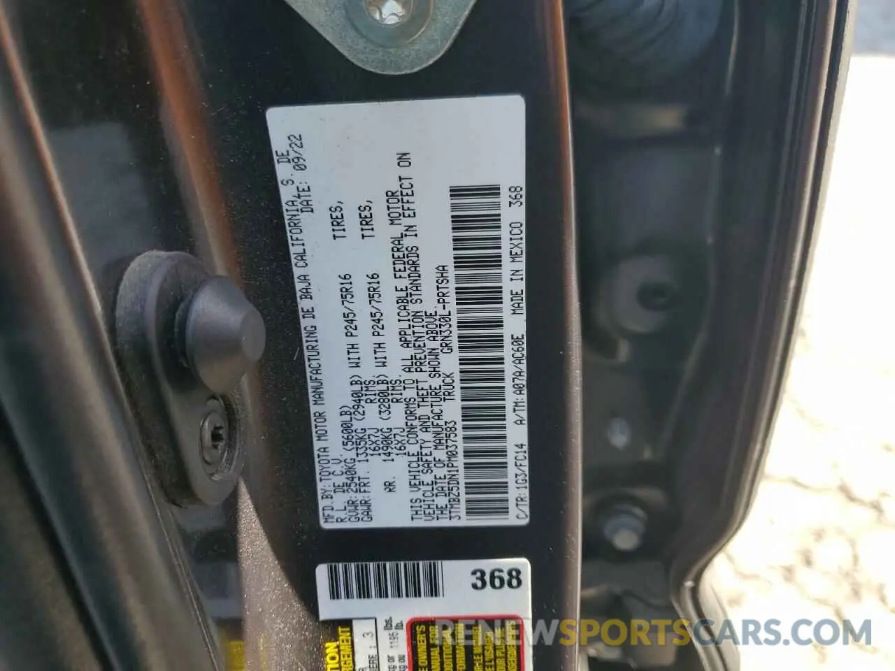 15 Photograph of a damaged car 3TMBZ5DN1PM037583 TOYOTA TACOMA 2023
