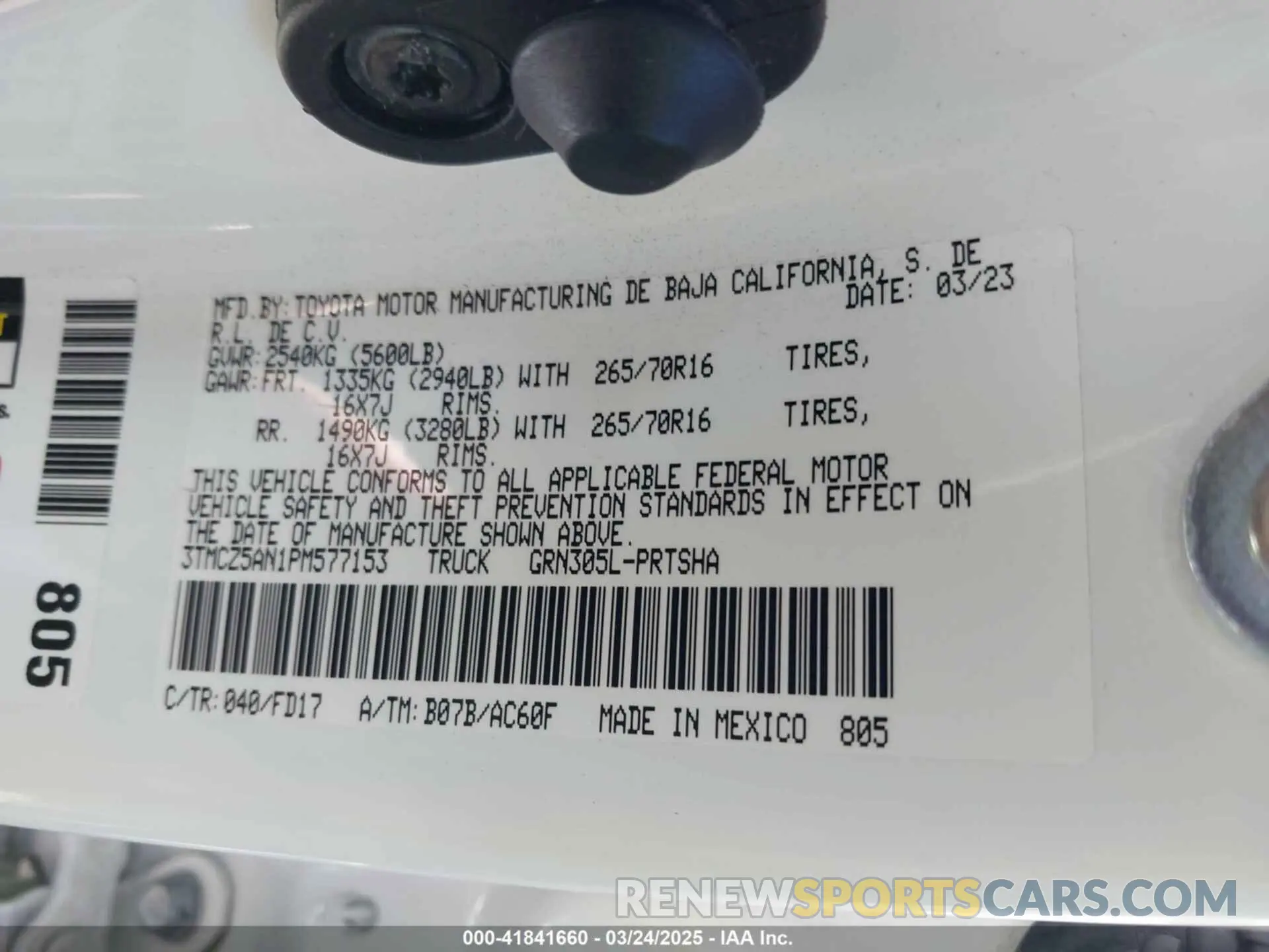 9 Photograph of a damaged car 3TMCZ5AN1PM577153 TOYOTA TACOMA 2023
