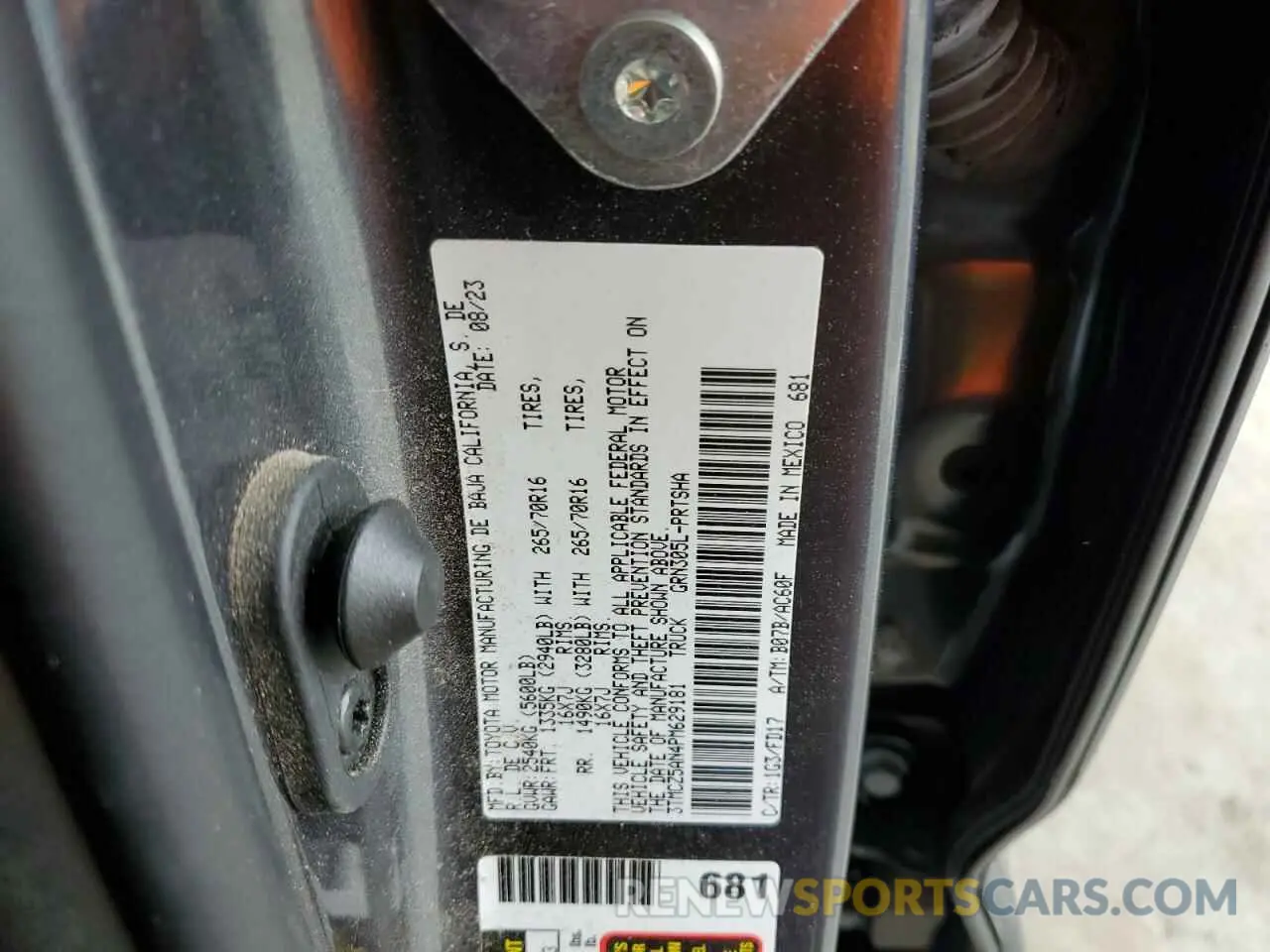 13 Photograph of a damaged car 3TMCZ5AN4PM629181 TOYOTA TACOMA 2023