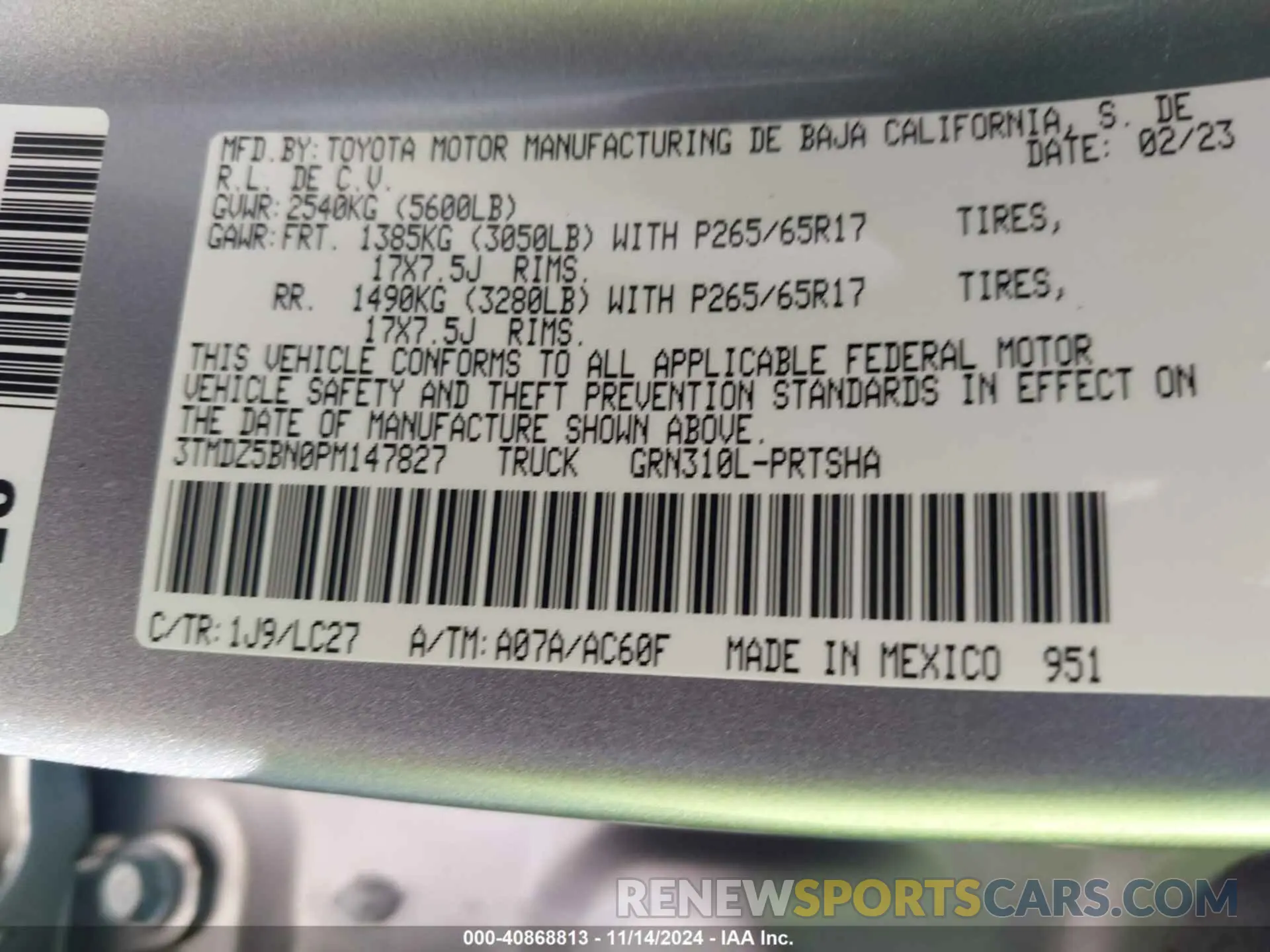 9 Photograph of a damaged car 3TMDZ5BN0PM147827 TOYOTA TACOMA 2023