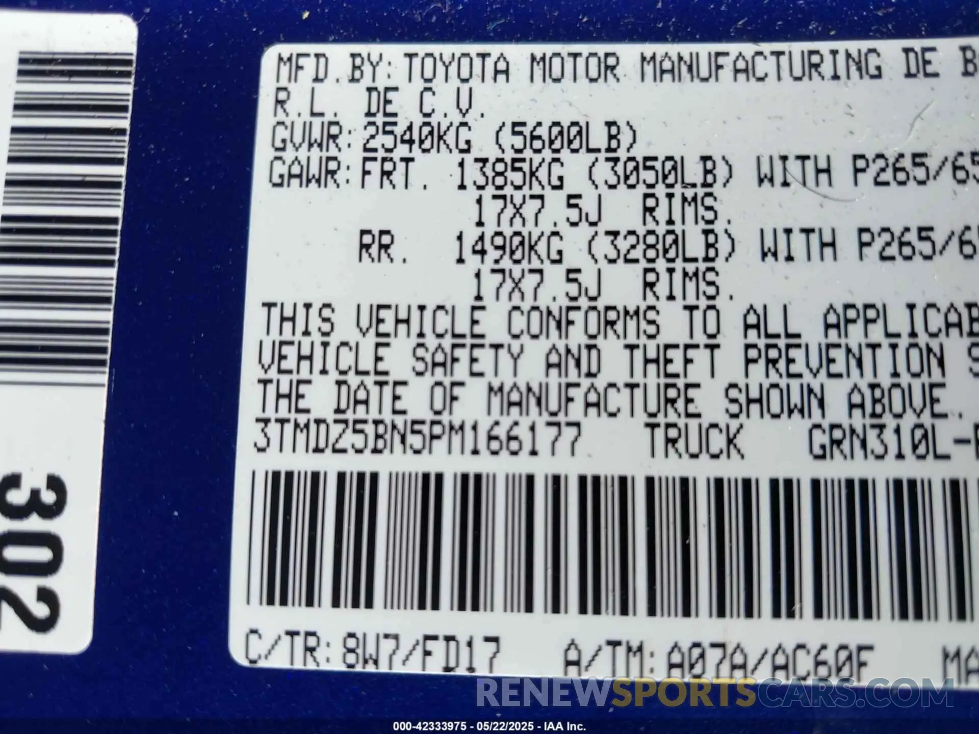 9 Photograph of a damaged car 3TMDZ5BN5PM166177 TOYOTA TACOMA 2023