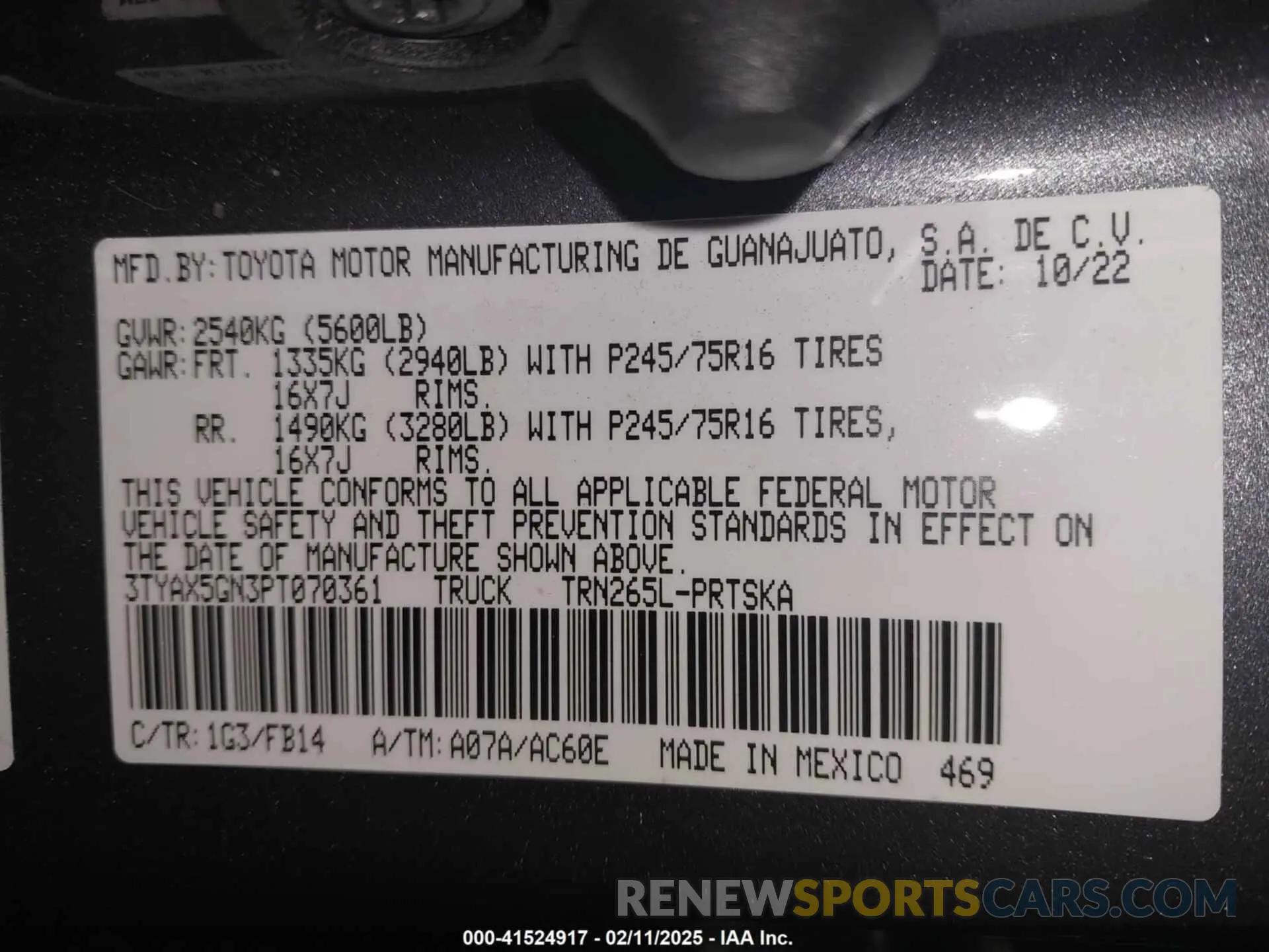 9 Photograph of a damaged car 3TYAX5GN3PT070361 TOYOTA TACOMA 2023