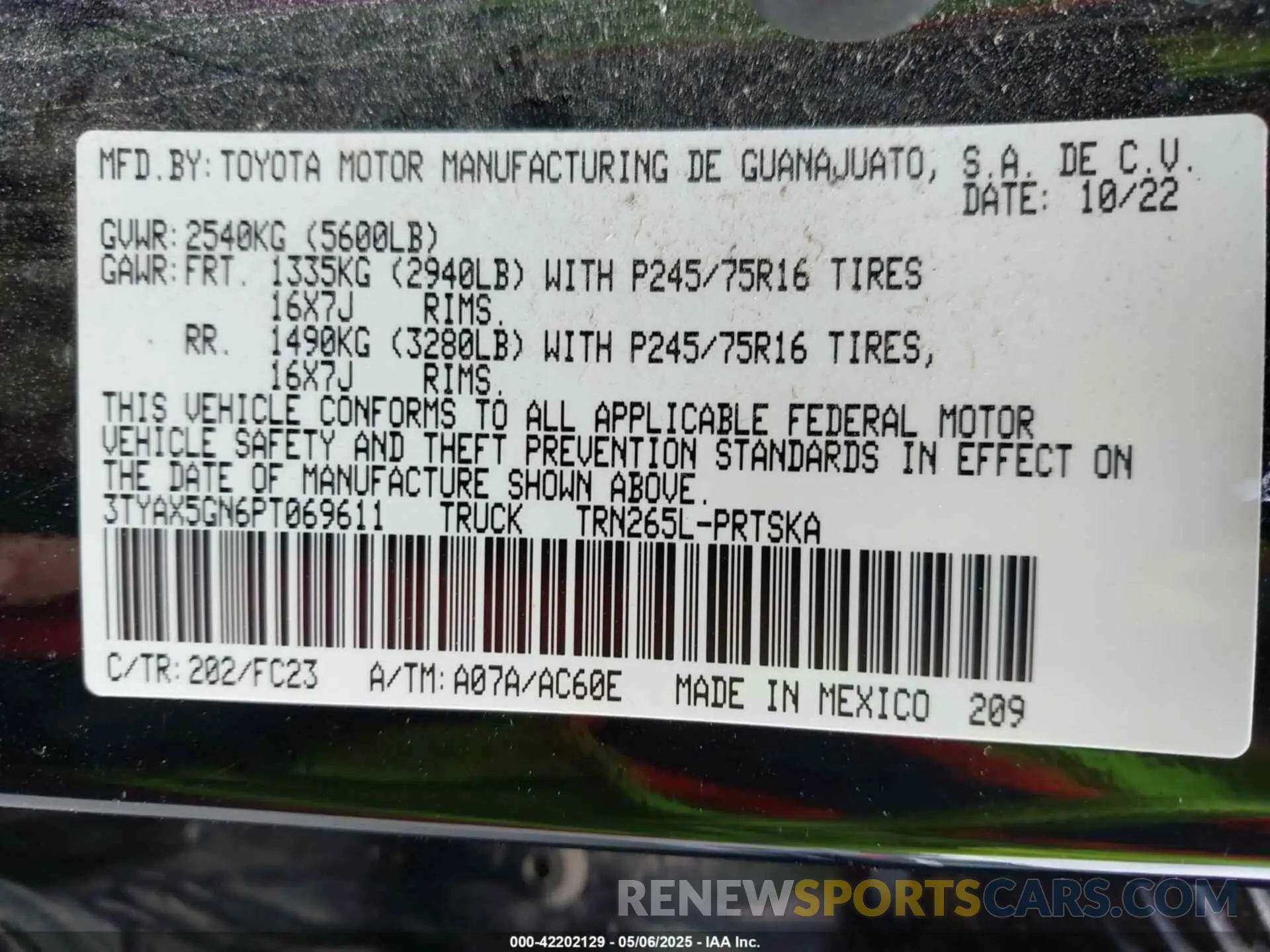 9 Photograph of a damaged car 3TYAX5GN6PT069611 TOYOTA TACOMA 2023