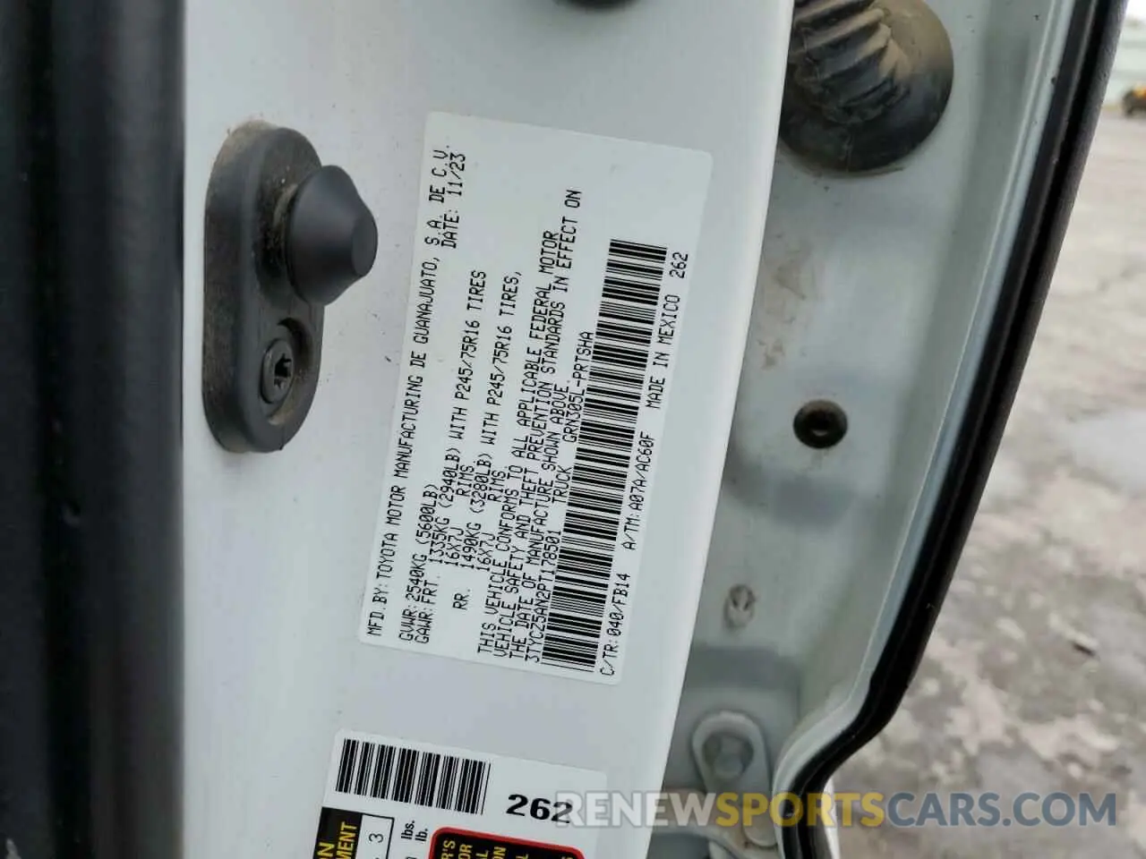 12 Photograph of a damaged car 3TYCZ5AN2PT178501 TOYOTA TACOMA 2023
