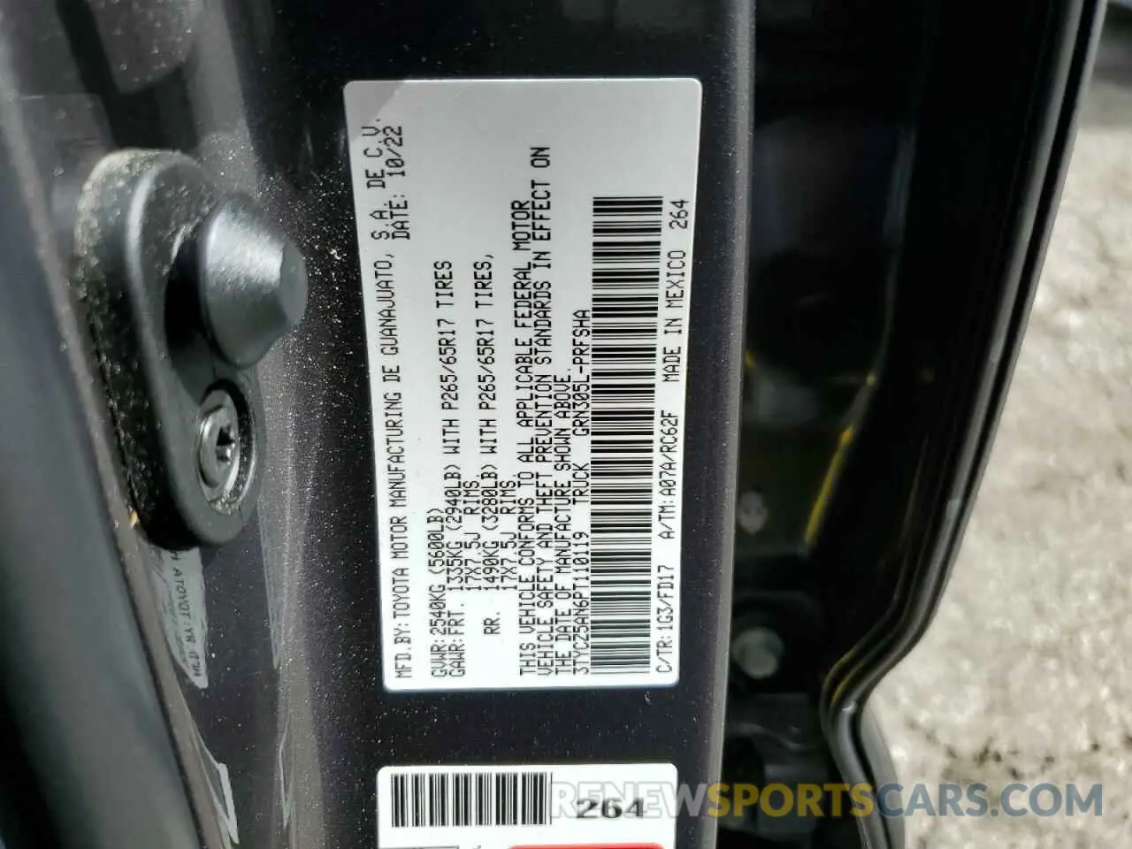 12 Photograph of a damaged car 3TYCZ5AN6PT110119 TOYOTA TACOMA 2023