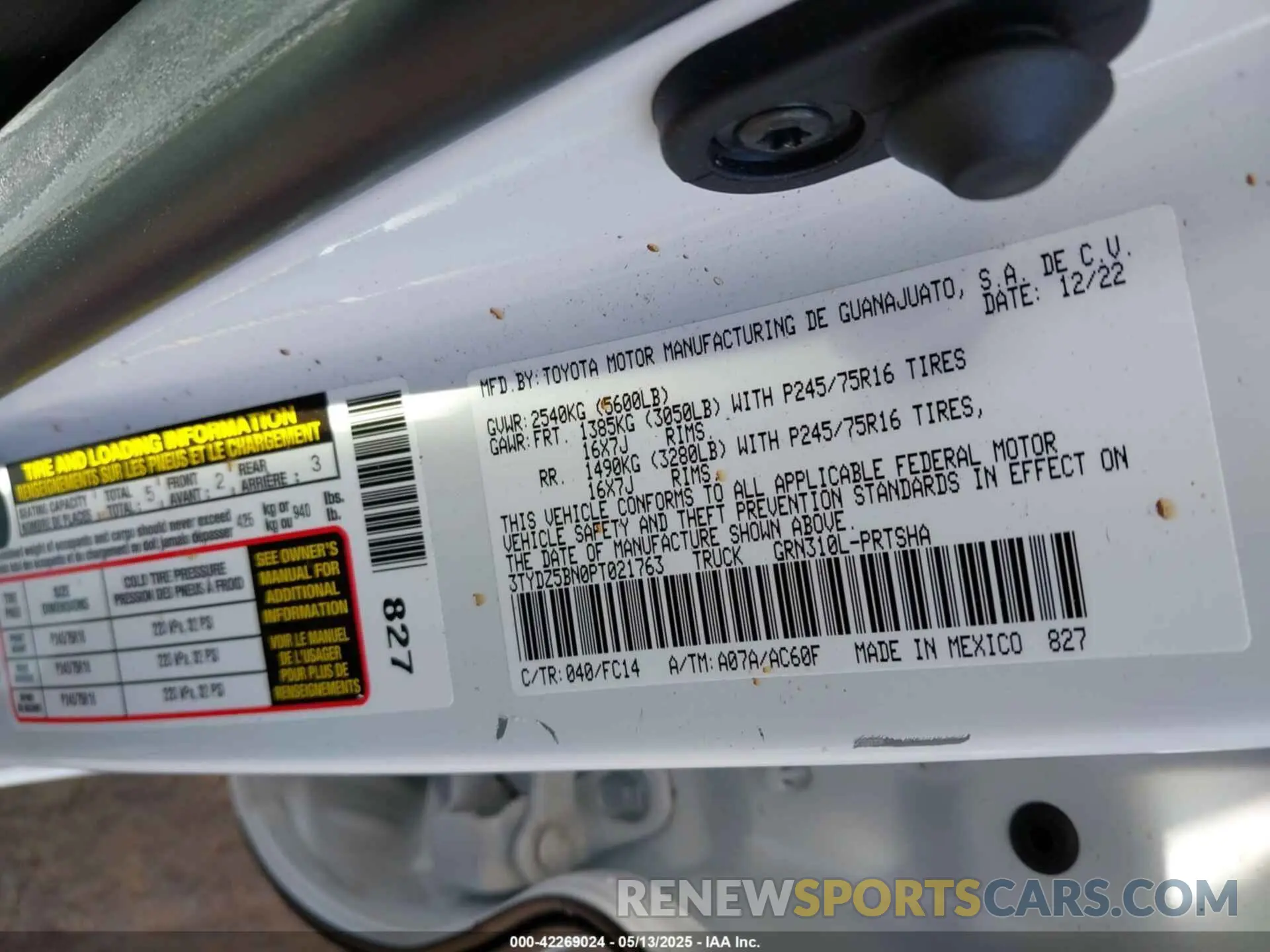 9 Photograph of a damaged car 3TYDZ5BN0PT021763 TOYOTA TACOMA 2023