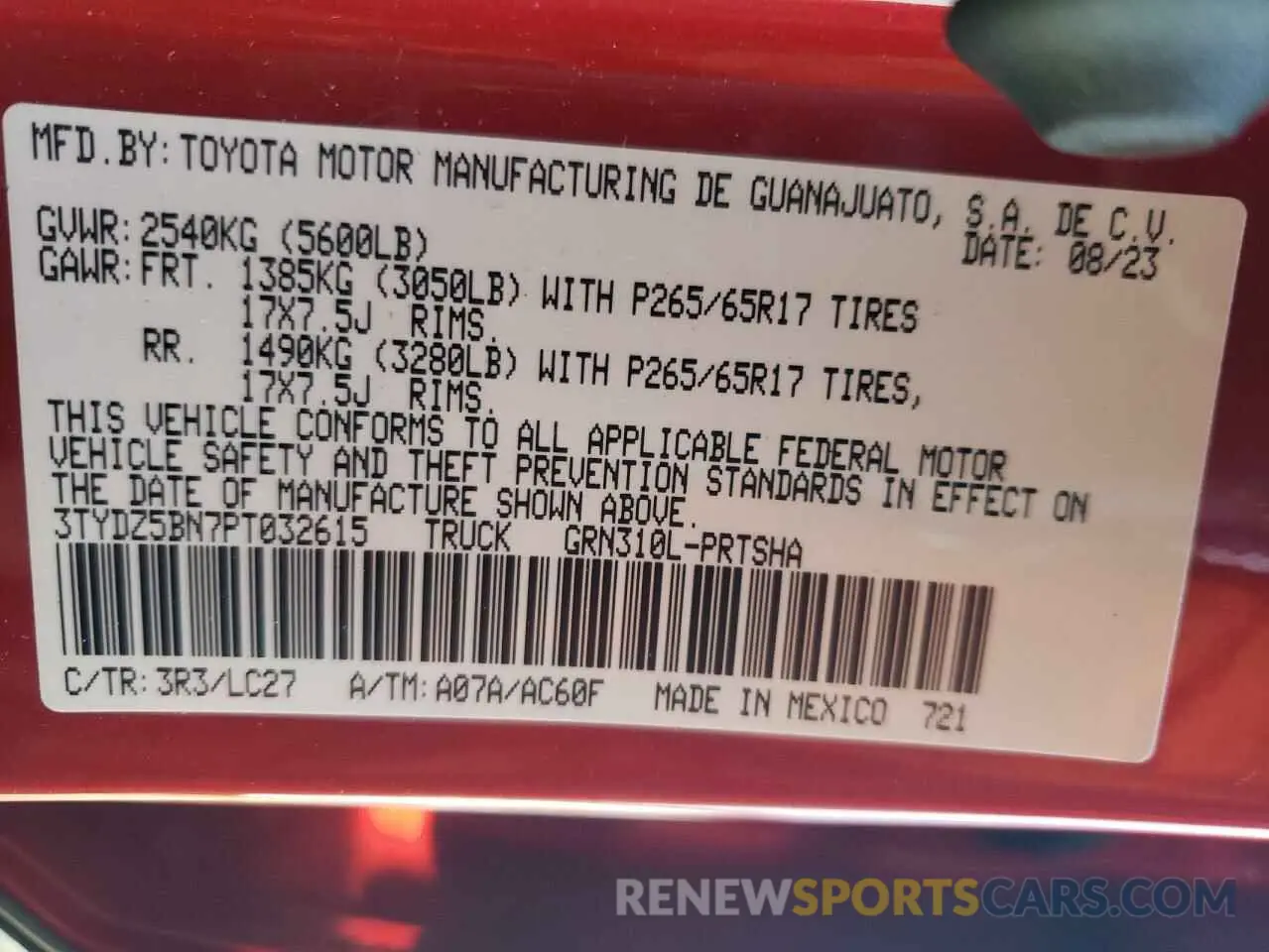 12 Photograph of a damaged car 3TYDZ5BN7PT032615 TOYOTA TACOMA 2023