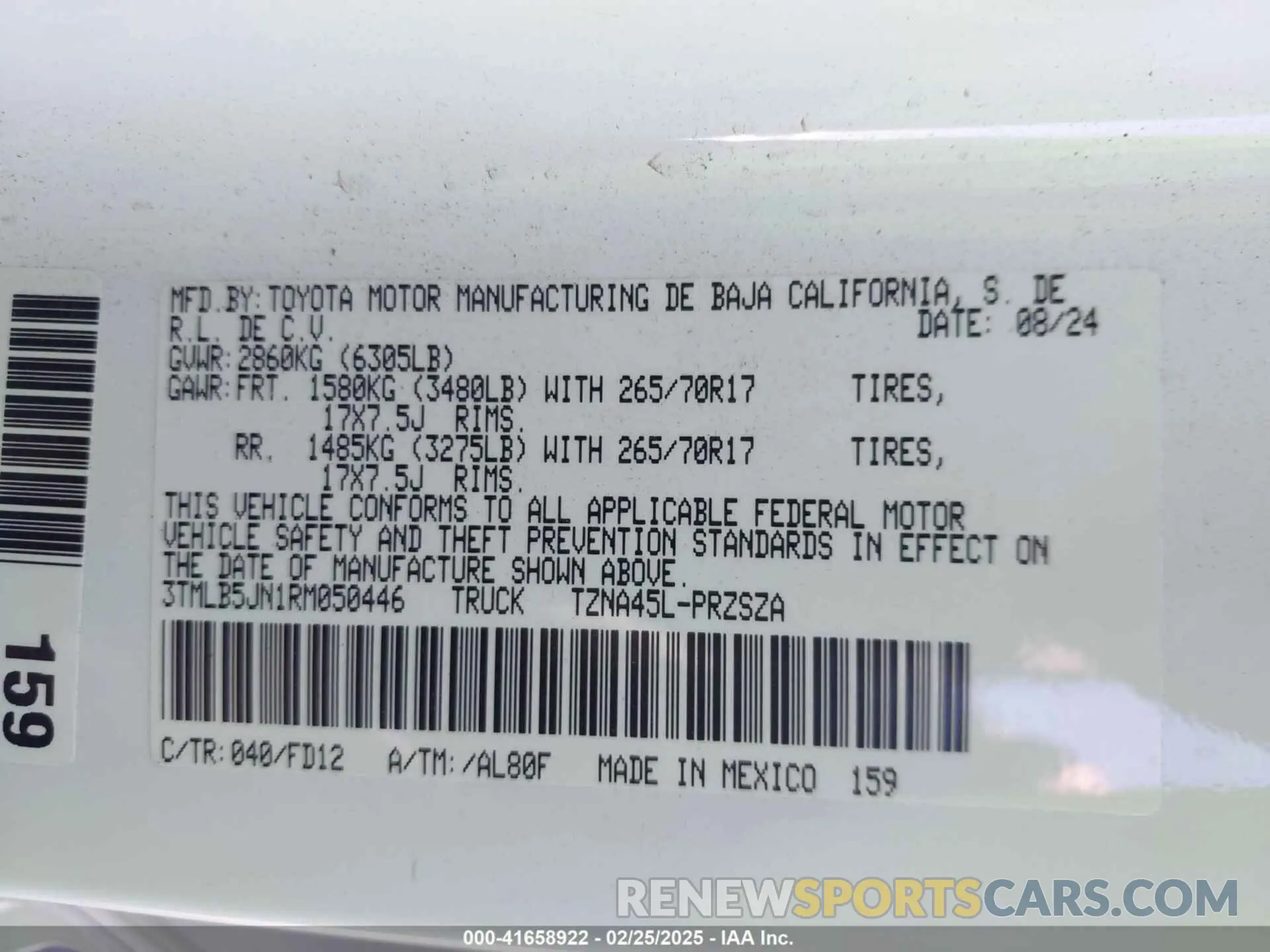 9 Photograph of a damaged car 3TMLB5JN1RM050446 TOYOTA TACOMA 2024