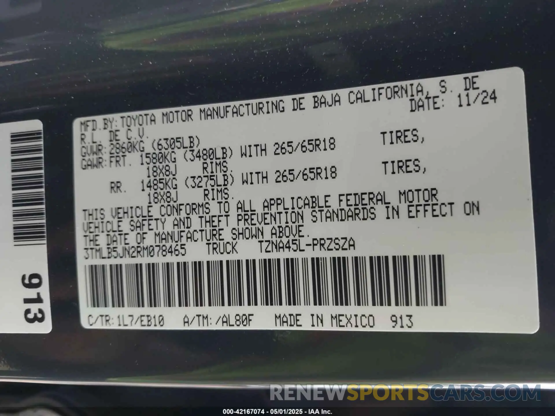 9 Photograph of a damaged car 3TMLB5JN2RM078465 TOYOTA TACOMA 2024