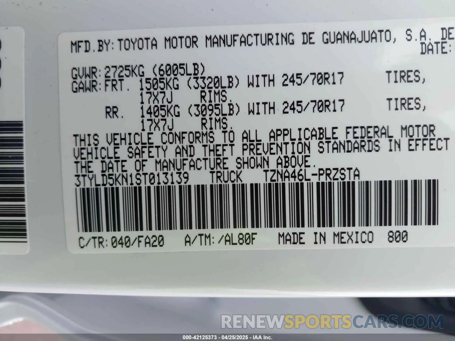 9 Photograph of a damaged car 3TYLD5KN1ST013139 TOYOTA TACOMA 2025