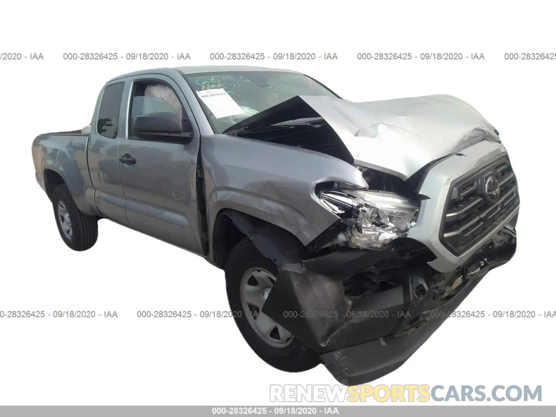 1 Photograph of a damaged car 5TFRX5GN1KX152106 TOYOTA TACOMA 2WD 2019