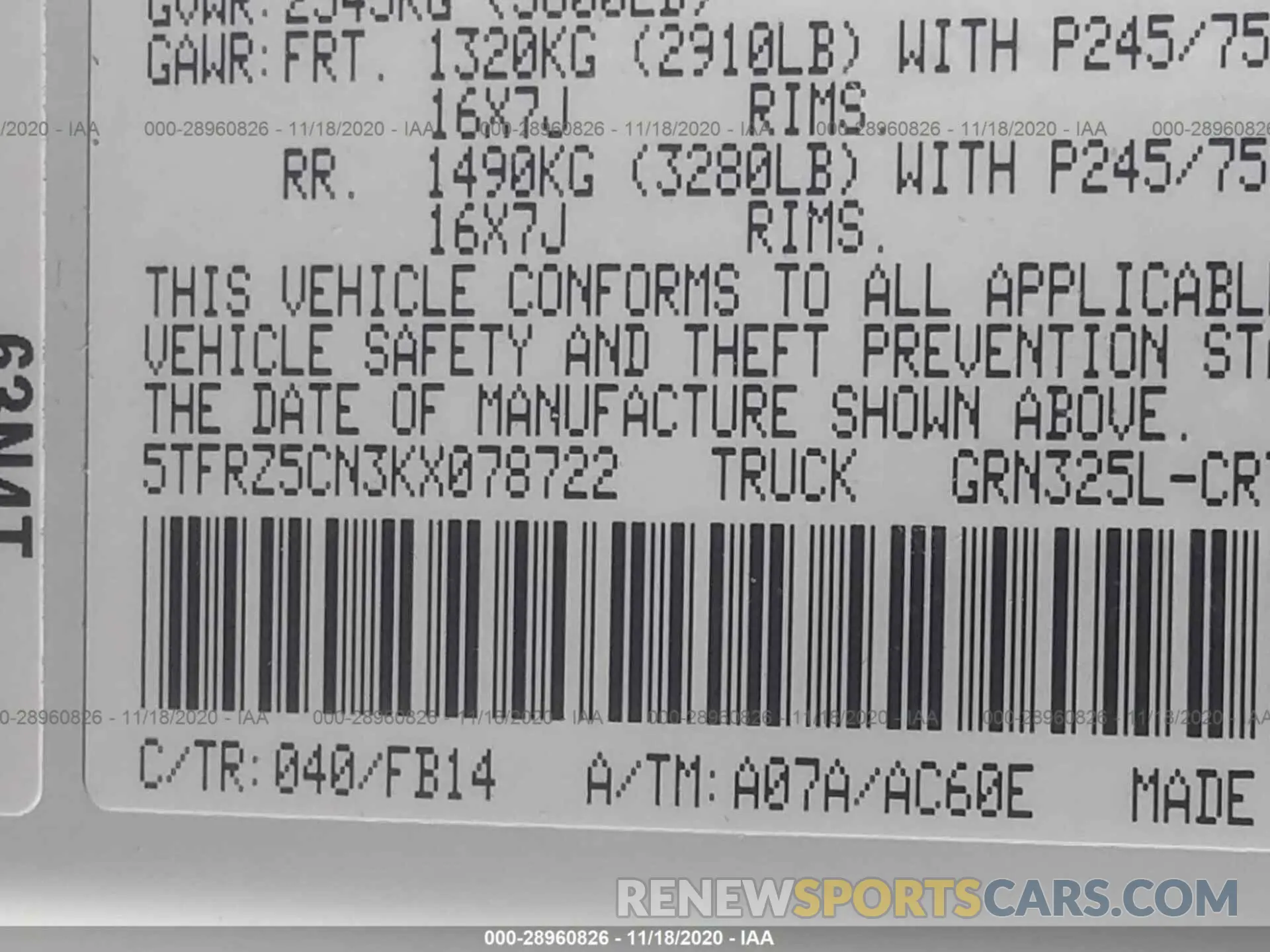 9 Photograph of a damaged car 5TFRZ5CN3KX078722 TOYOTA TACOMA 2WD 2019