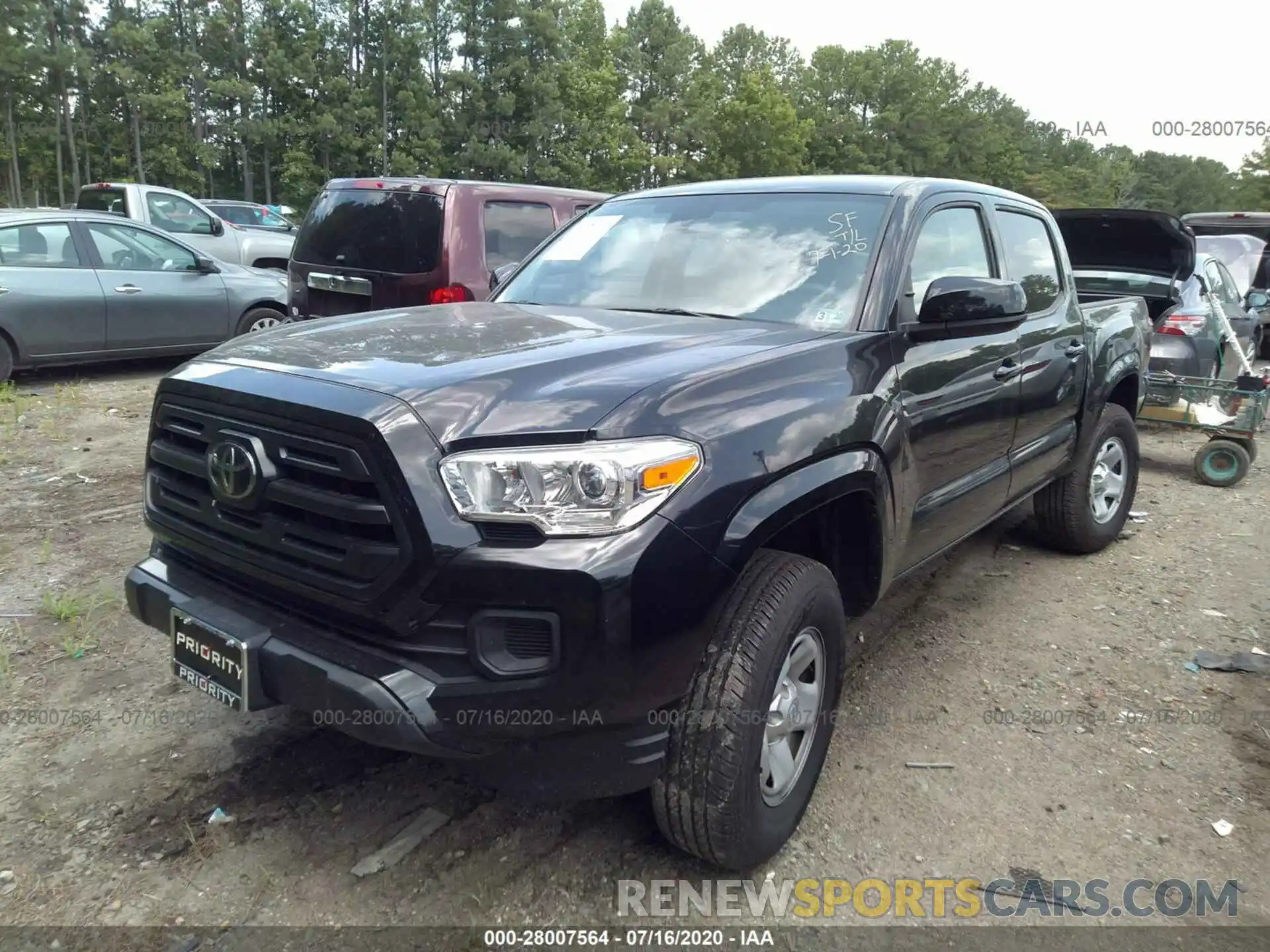 2 Photograph of a damaged car 3TMCZ5AN7KM236977 TOYOTA TACOMA 4WD 2019