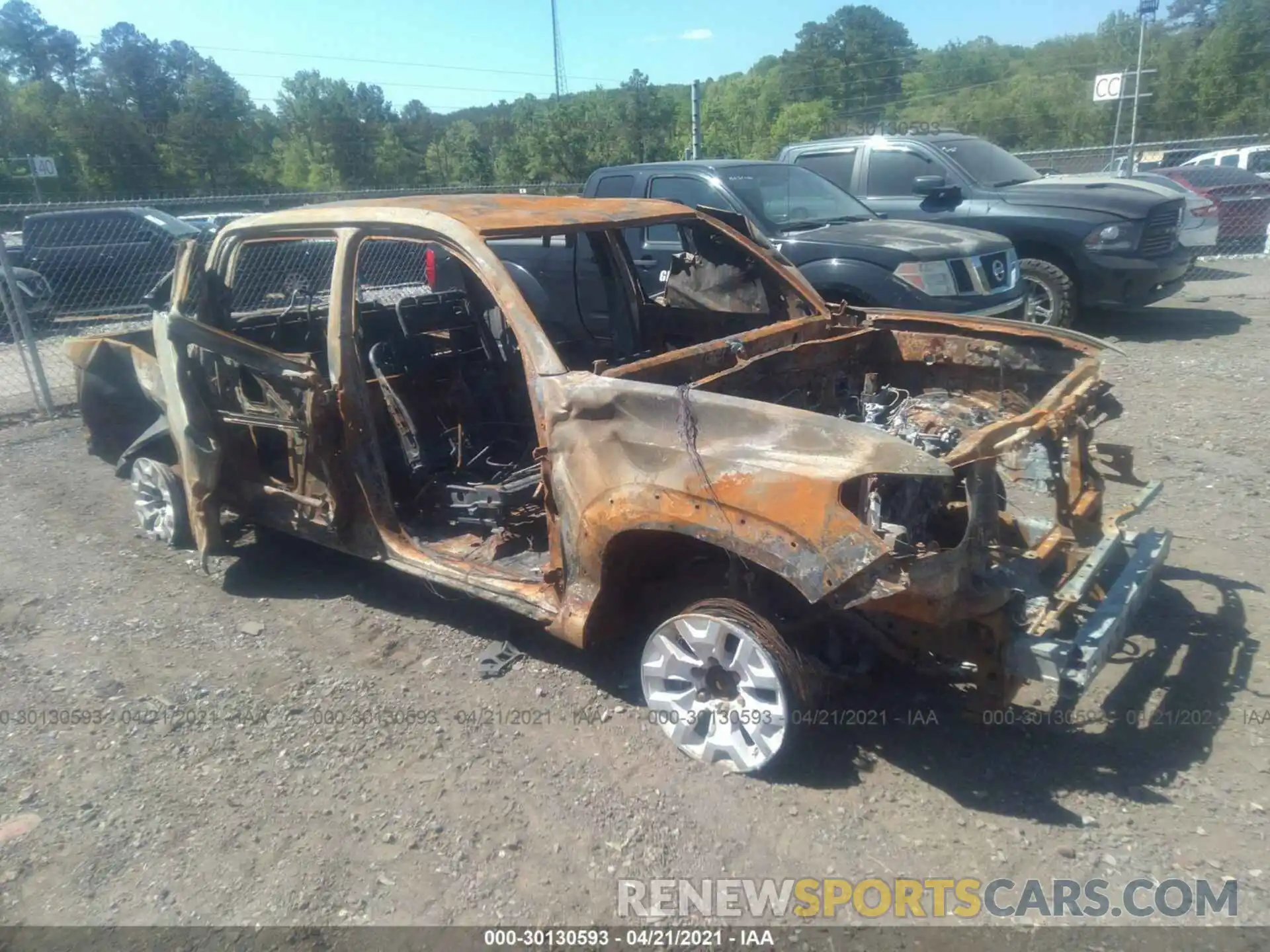 1 Photograph of a damaged car 5TFCZ5AN7KX172398 TOYOTA TACOMA 4WD 2019