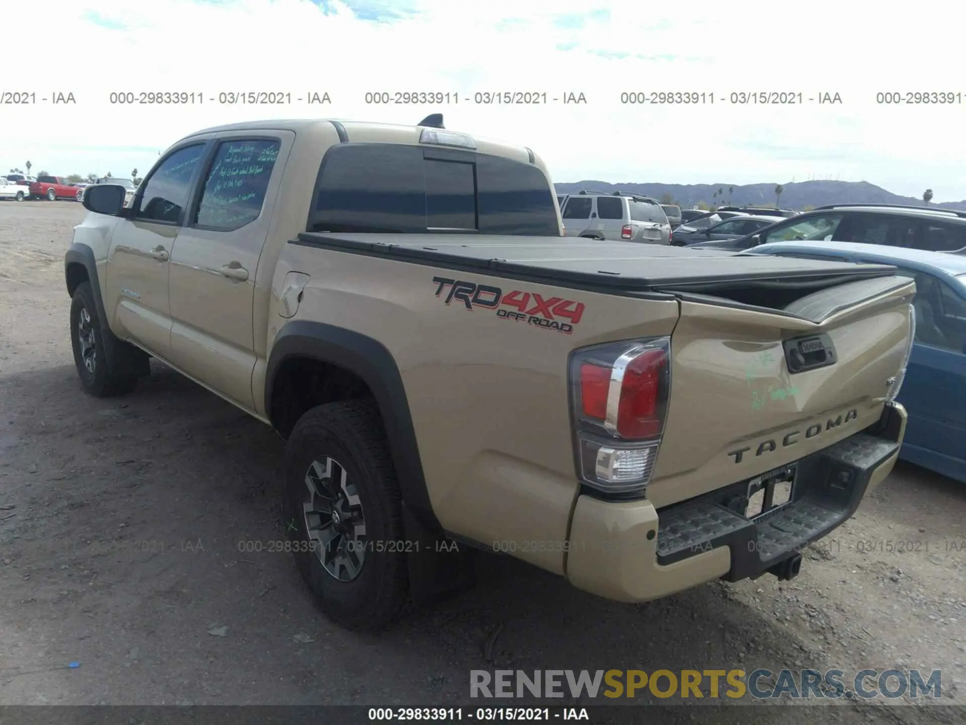 3 Photograph of a damaged car 3TMCZ5AN2LM349933 TOYOTA TACOMA 4WD 2020