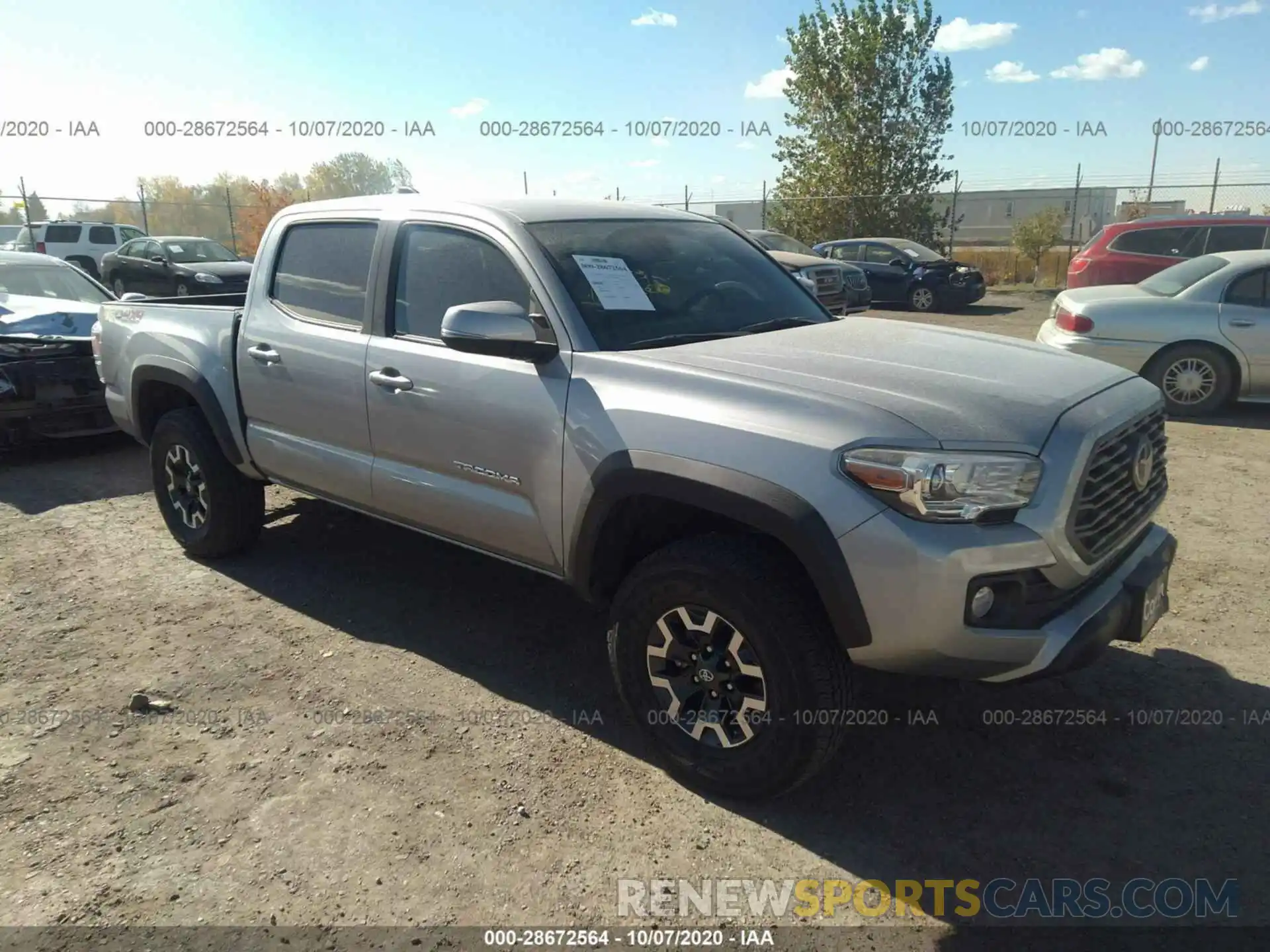 1 Photograph of a damaged car 3TMCZ5AN3LM301597 TOYOTA TACOMA 4WD 2020