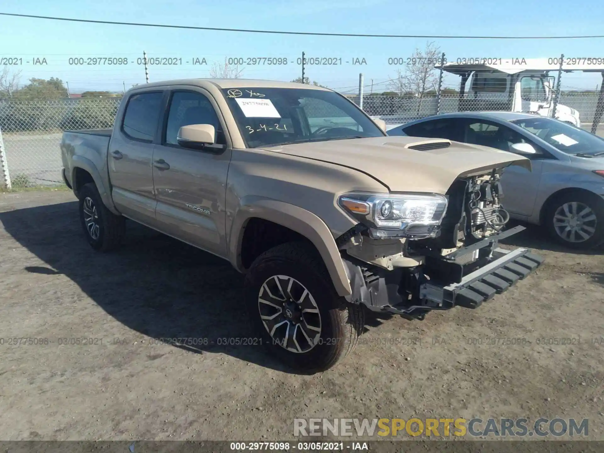 1 Photograph of a damaged car 3TMCZ5AN6LM341267 TOYOTA TACOMA 4WD 2020