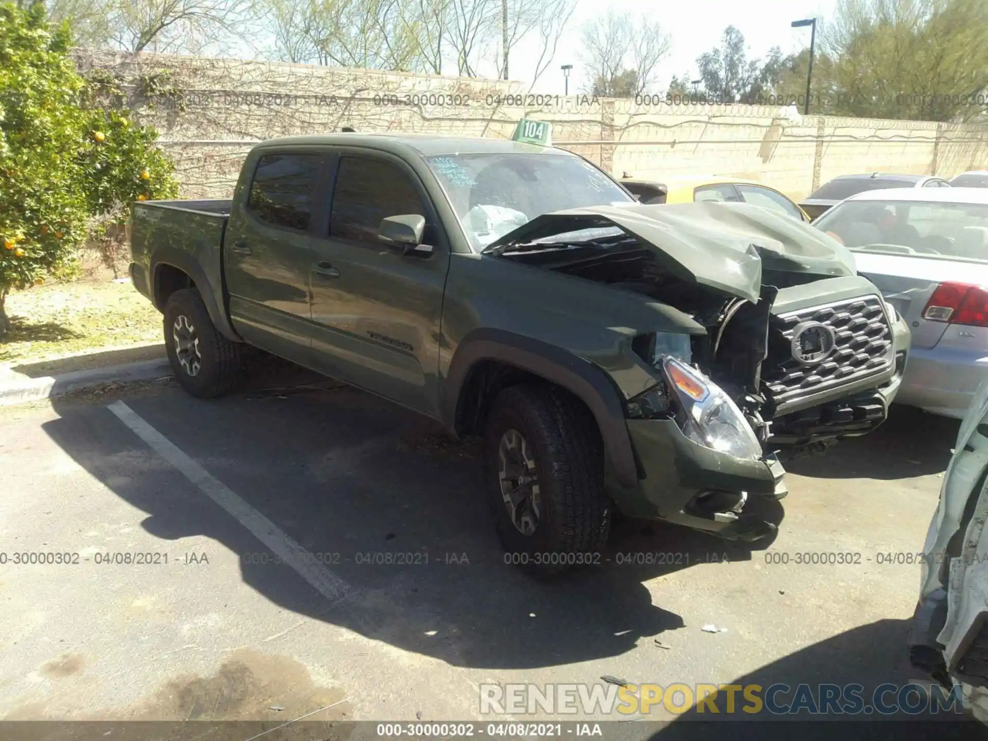 1 Photograph of a damaged car 3TMCZ5AN6MM381026 TOYOTA TACOMA 4WD 2021