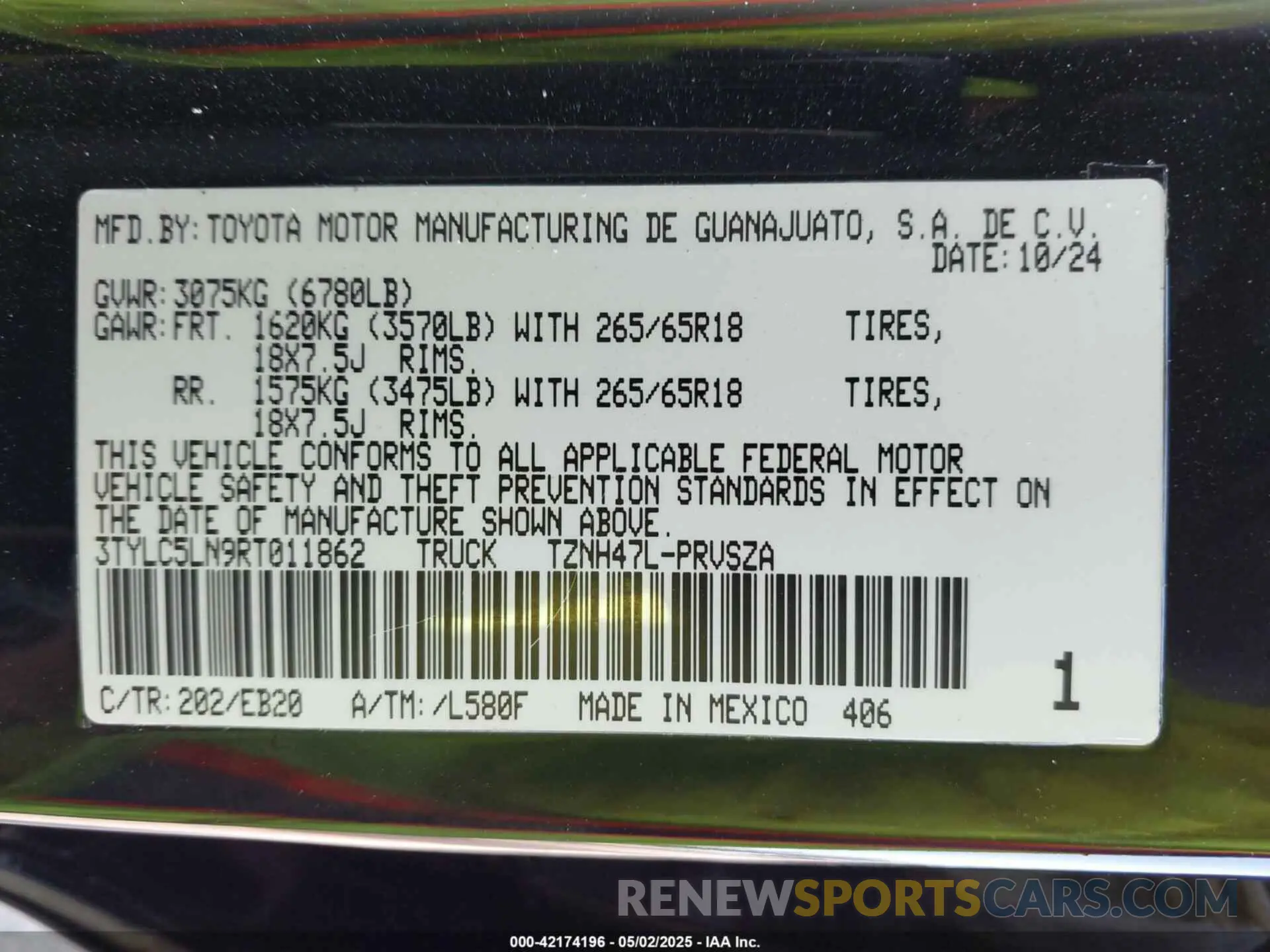 9 Photograph of a damaged car 3TYLC5LN9RT011862 TOYOTA TACOMA HYBRID 2024