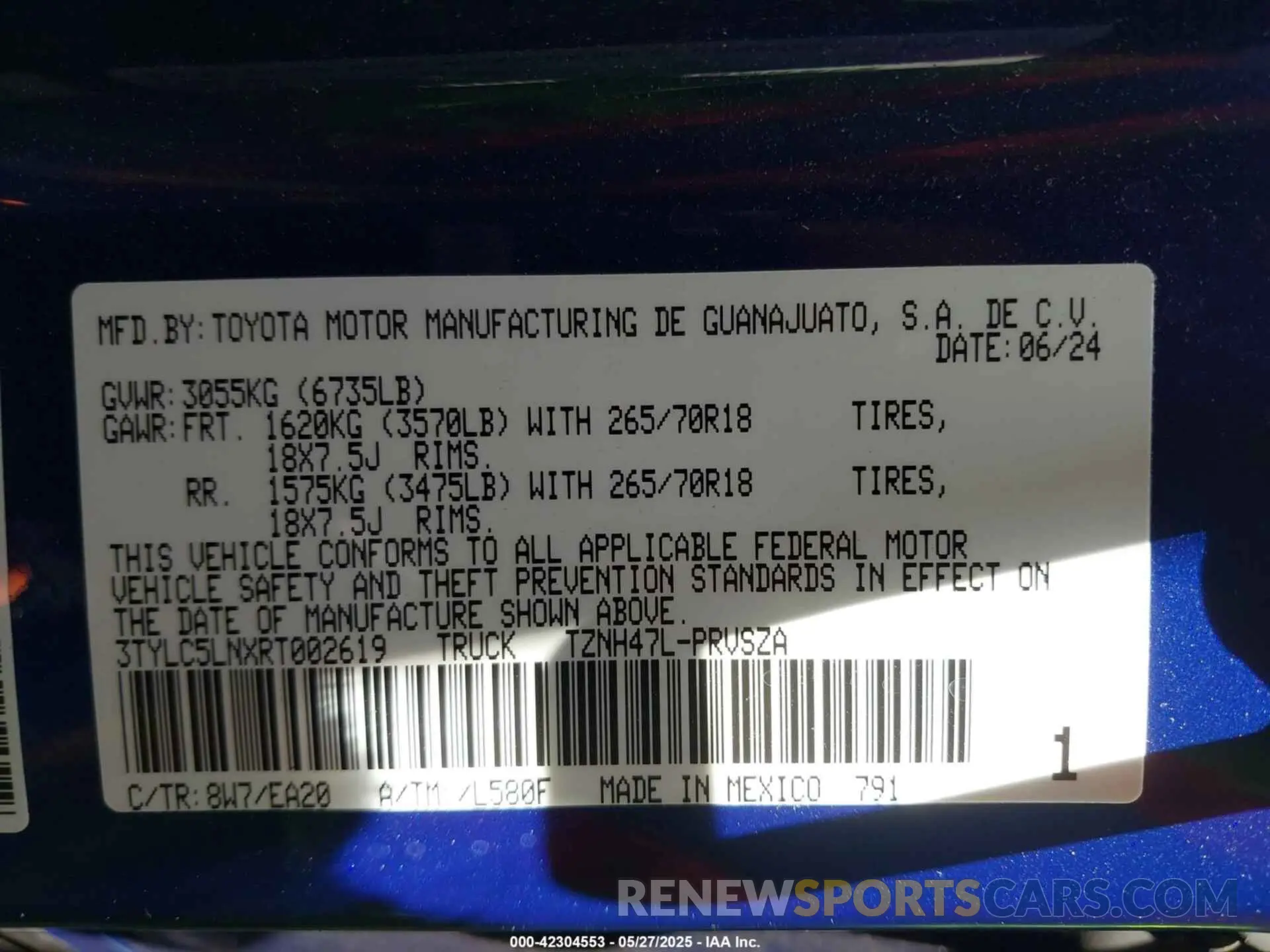9 Photograph of a damaged car 3TYLC5LNXRT002619 TOYOTA TACOMA HYBRID 2024