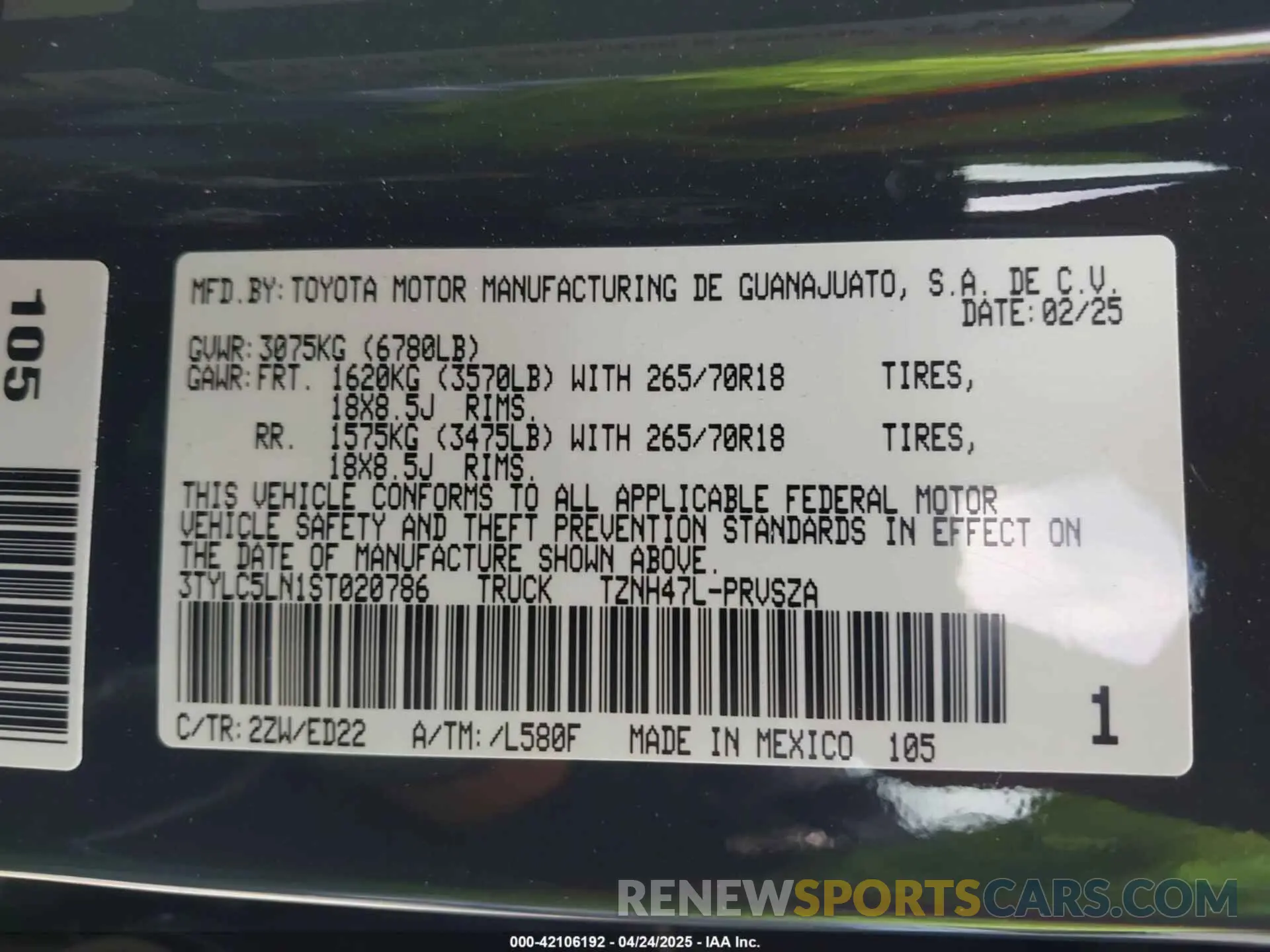 9 Photograph of a damaged car 3TYLC5LN1ST020786 TOYOTA TACOMA HYBRID 2025