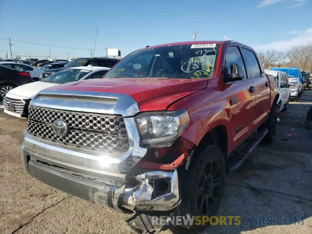 2 Photograph of a damaged car 5TFDW5F13KX867349 TOYOTA TUNDRA 2019