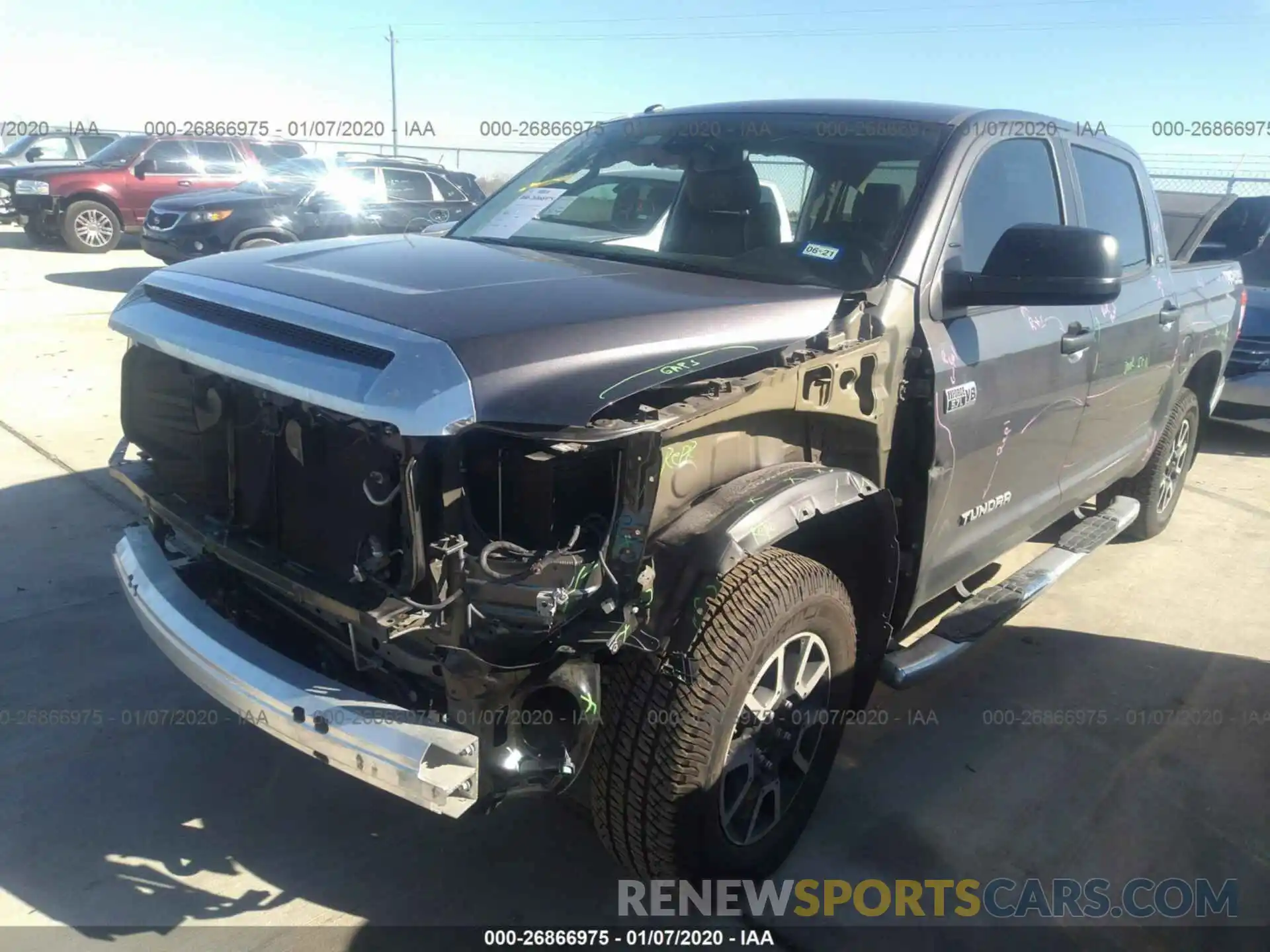 2 Photograph of a damaged car 5TFDY5F19KX796569 TOYOTA TUNDRA 2019