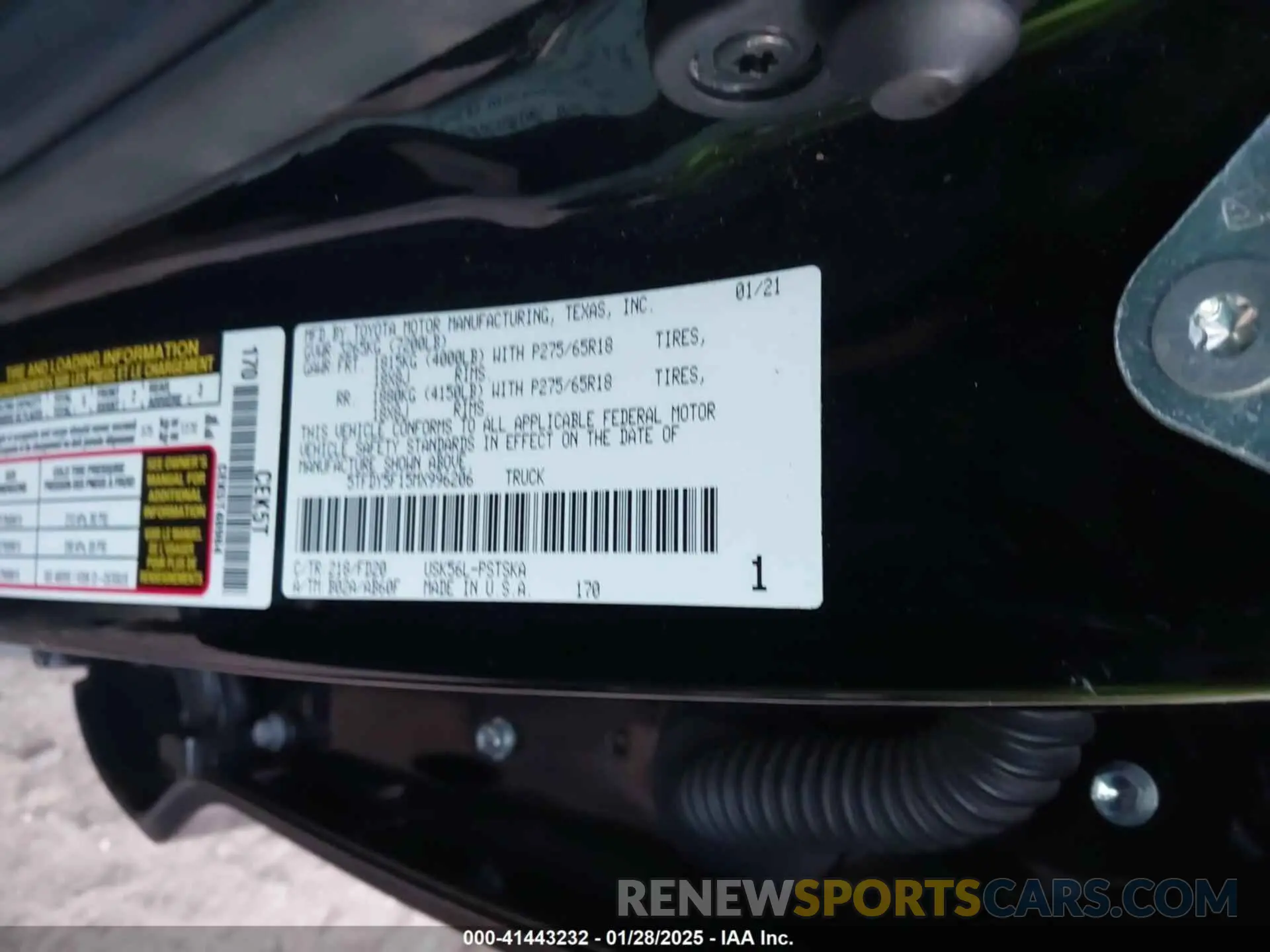 9 Photograph of a damaged car 5TFDY5F15MX996206 TOYOTA TUNDRA 2021