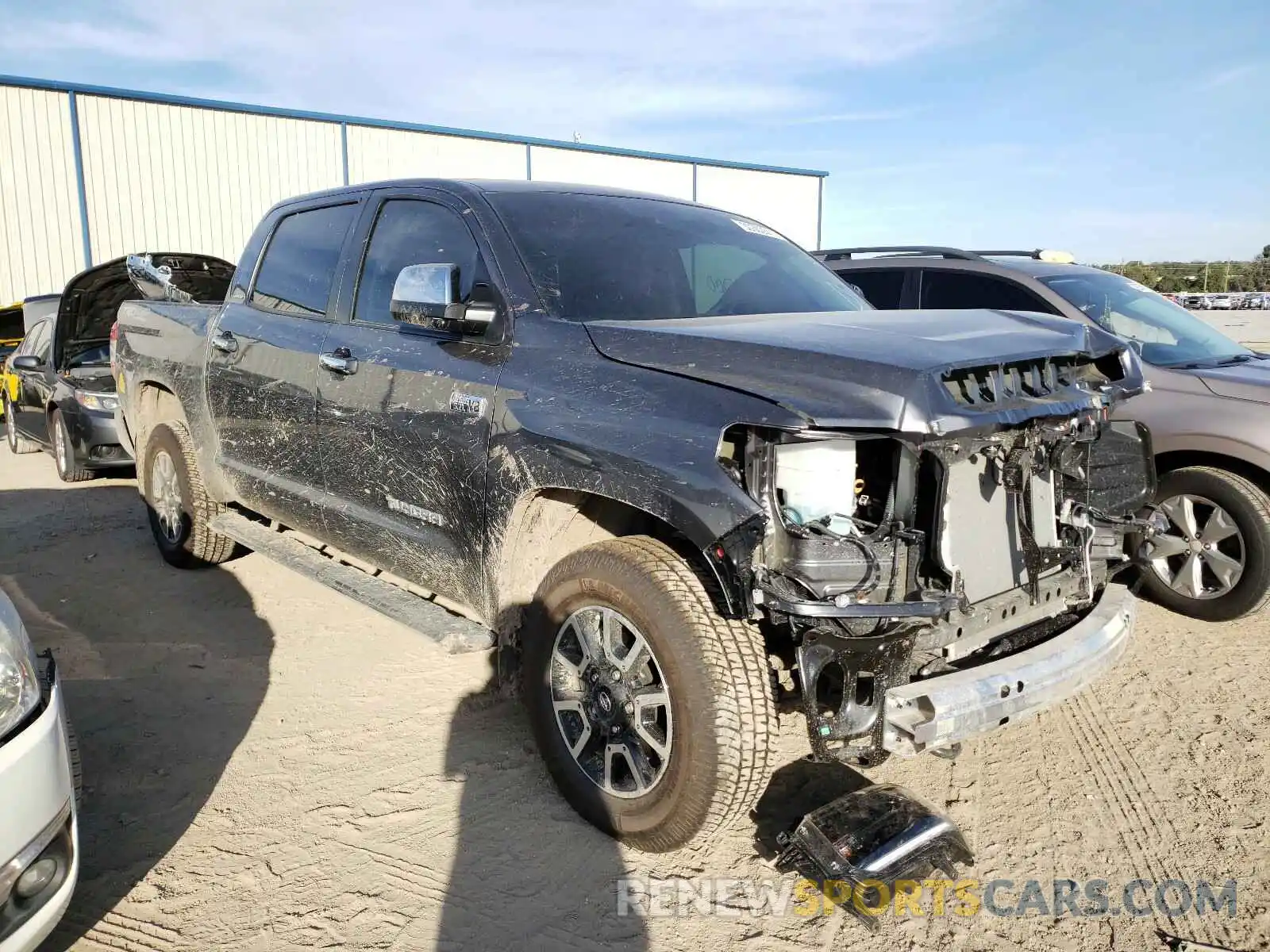 1 Photograph of a damaged car 5TFHY5F19MX965834 TOYOTA TUNDRA 2021