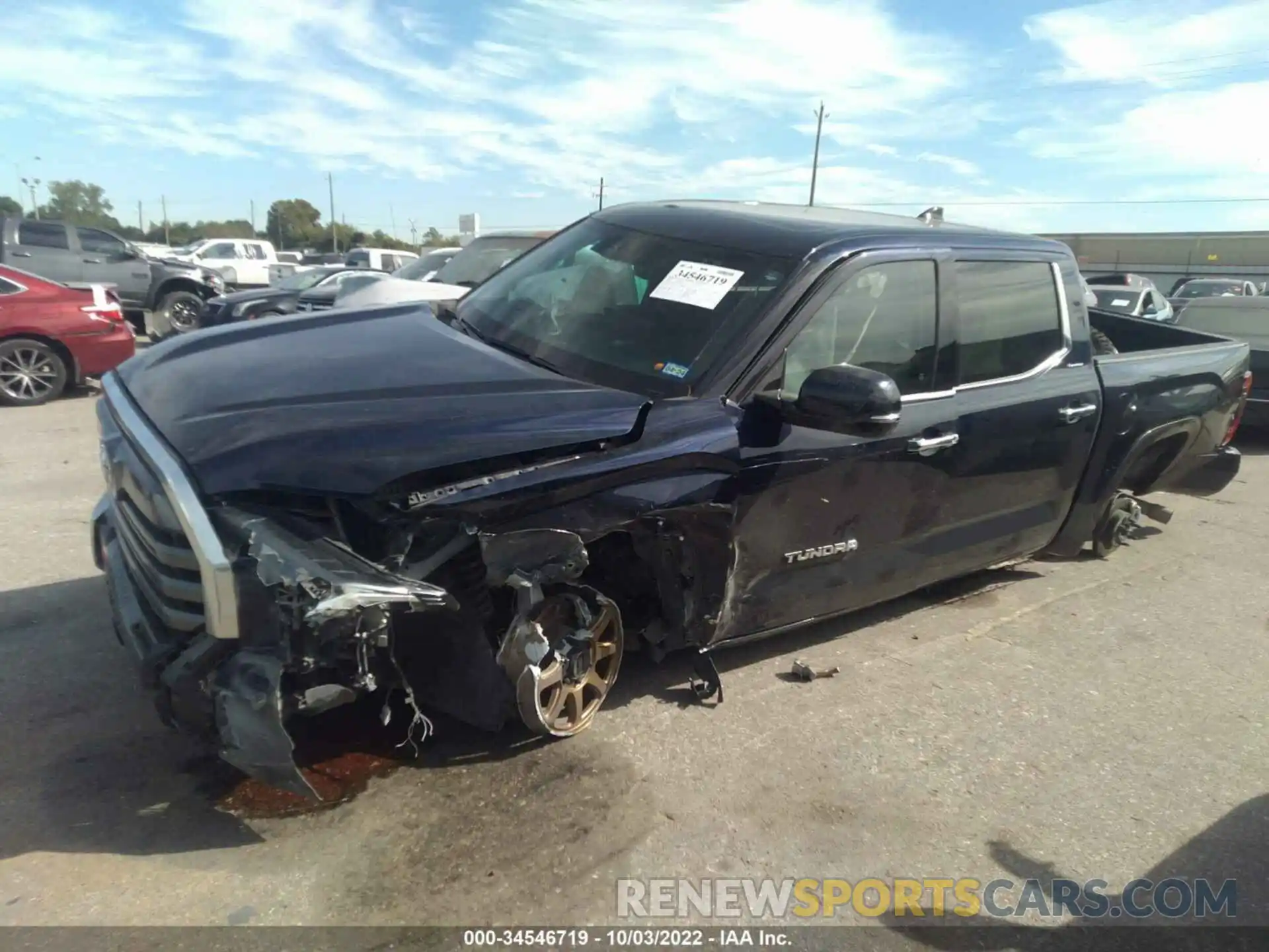 2 Photograph of a damaged car 5TFJA5AB5NX008978 TOYOTA TUNDRA 2WD 2022