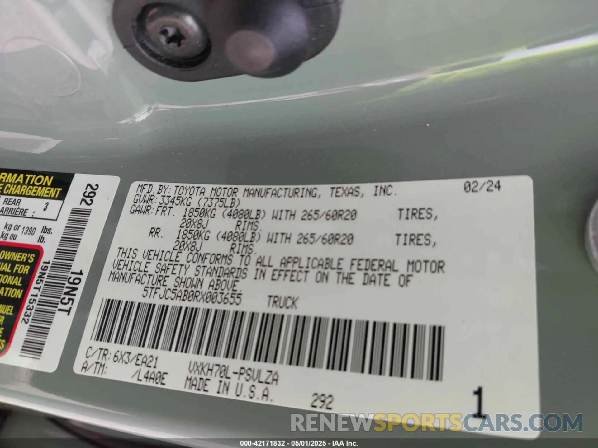 9 Photograph of a damaged car 5TFJC5AB0RX003655 TOYOTA TUNDRA HYBRID 2024