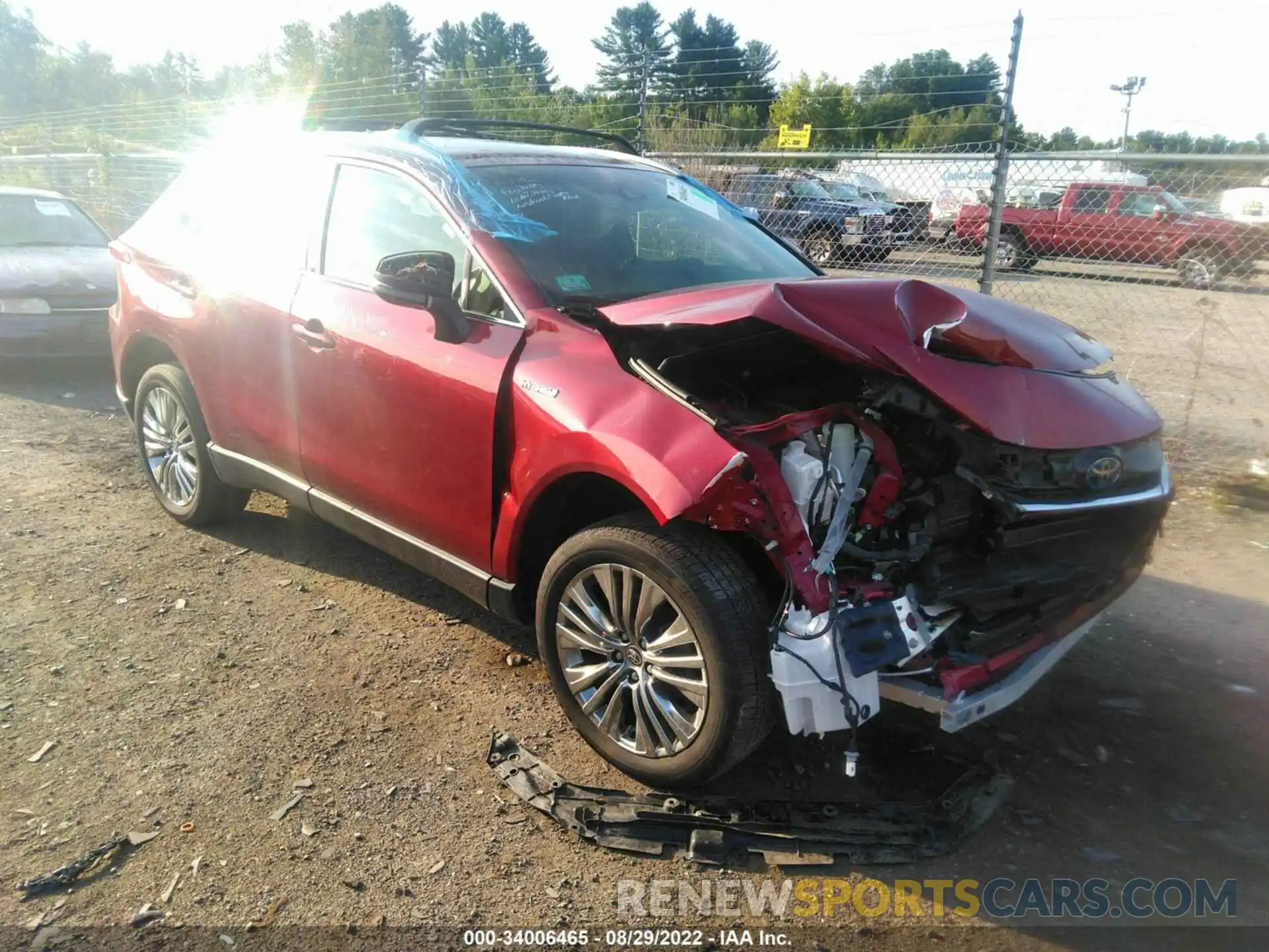 1 Photograph of a damaged car JTEAAAAH1MJ033502 TOYOTA VENZA 2021