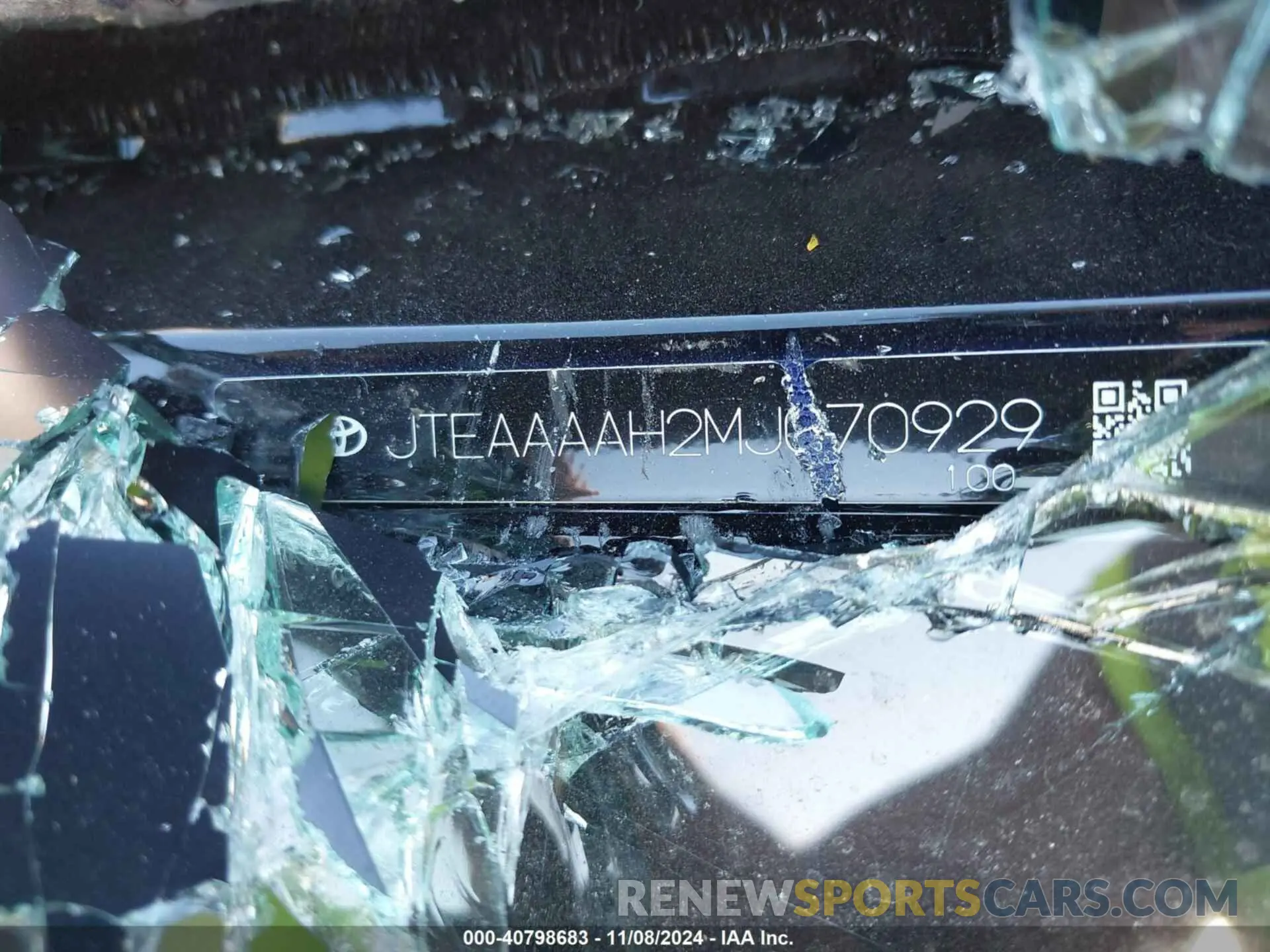 9 Photograph of a damaged car JTEAAAAH2MJ070929 TOYOTA VENZA 2021