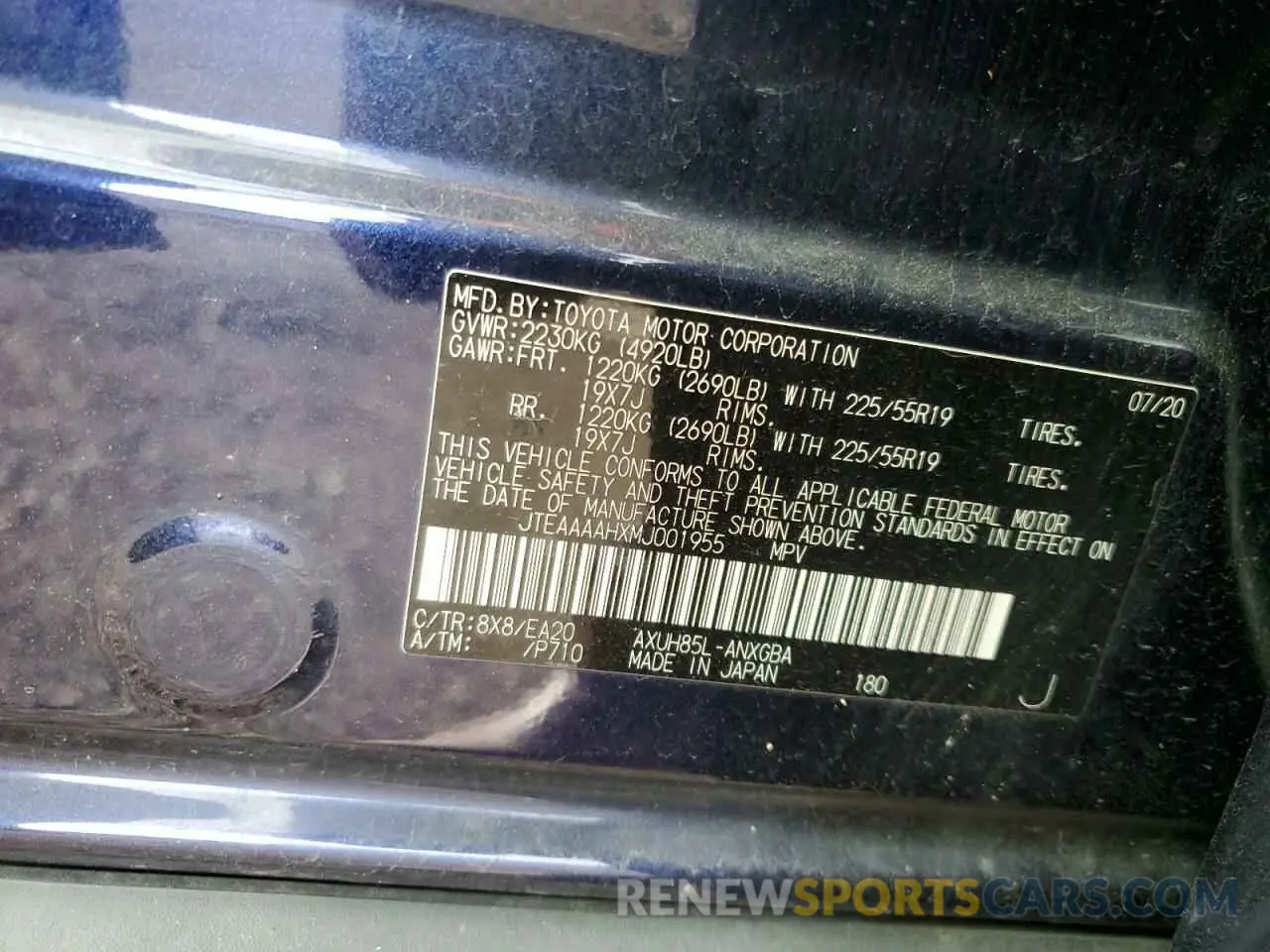 13 Photograph of a damaged car JTEAAAAHXMJ001955 TOYOTA VENZA 2021