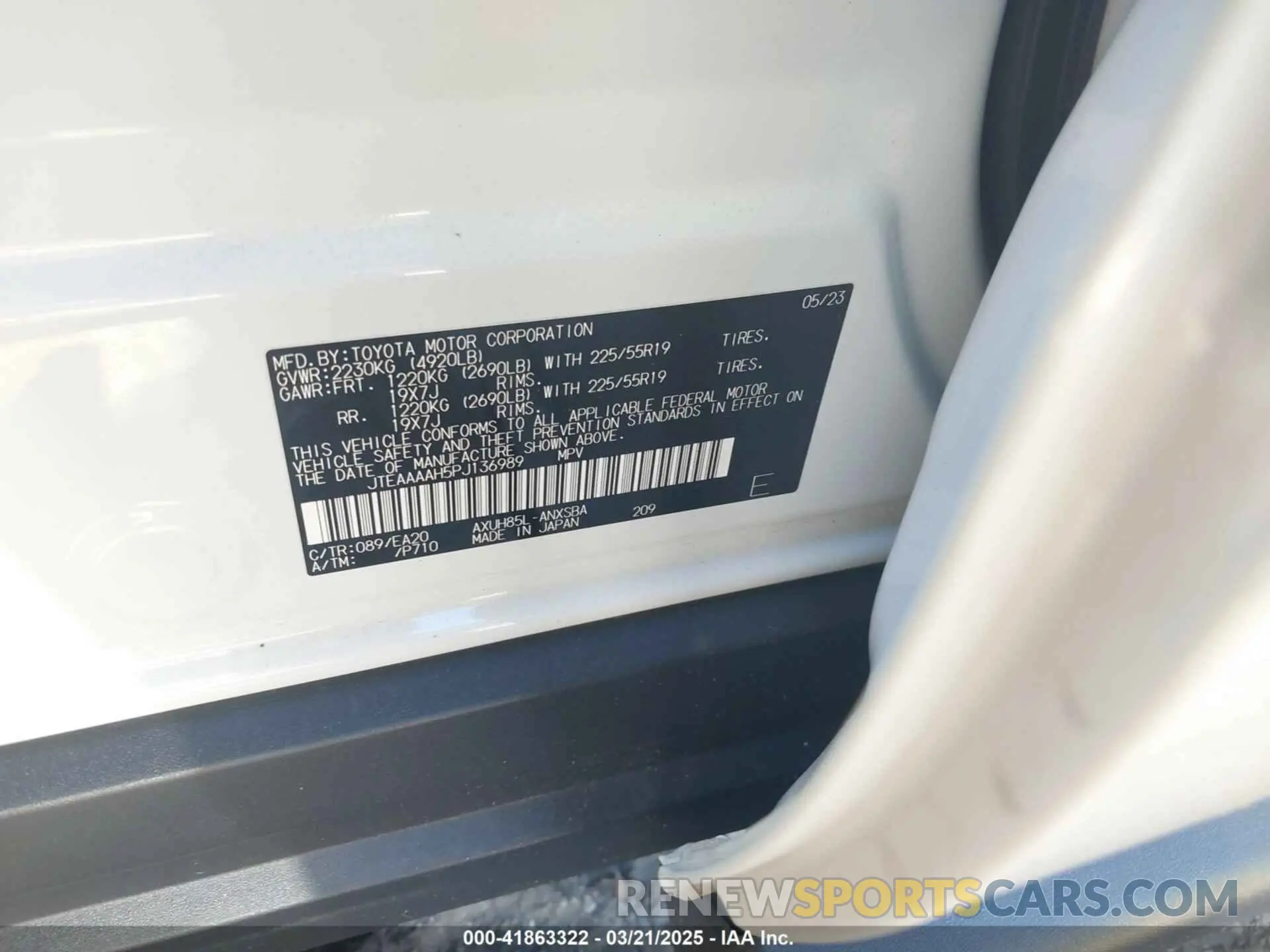 9 Photograph of a damaged car JTEAAAAH5PJ136989 TOYOTA VENZA 2023