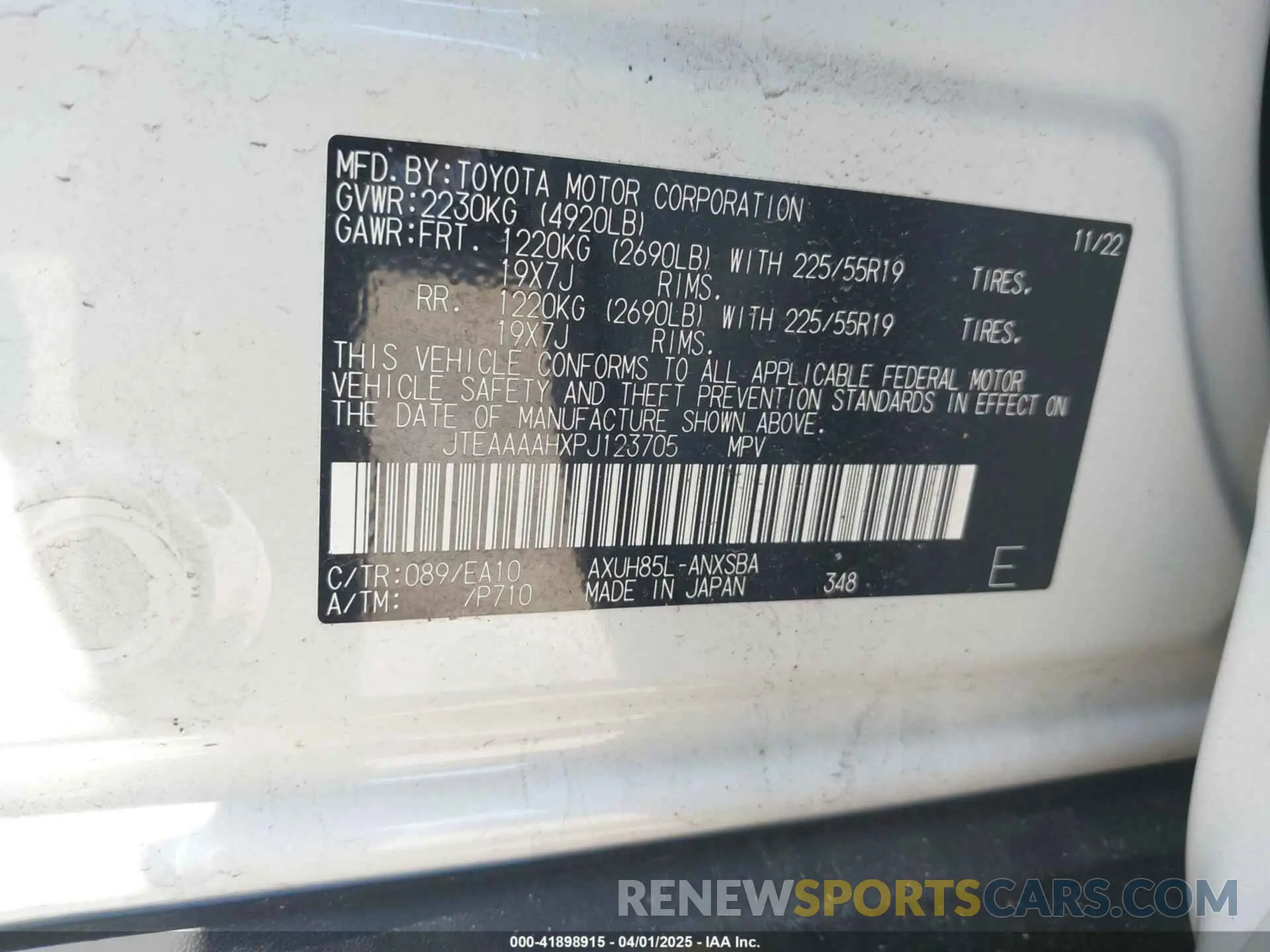9 Photograph of a damaged car JTEAAAAHXPJ123705 TOYOTA VENZA 2023