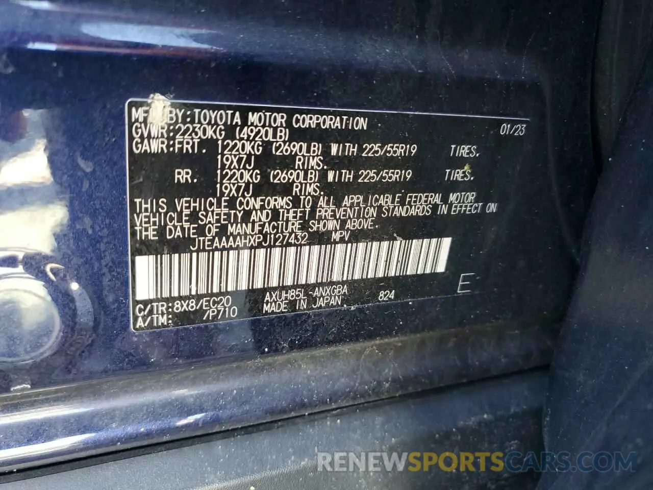 13 Photograph of a damaged car JTEAAAAHXPJ127432 TOYOTA VENZA 2023
