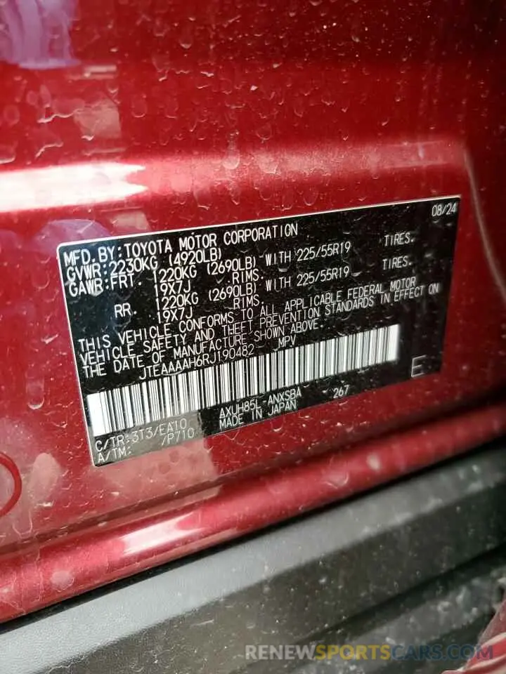 13 Photograph of a damaged car JTEAAAAH6RJ190482 TOYOTA VENZA 2024