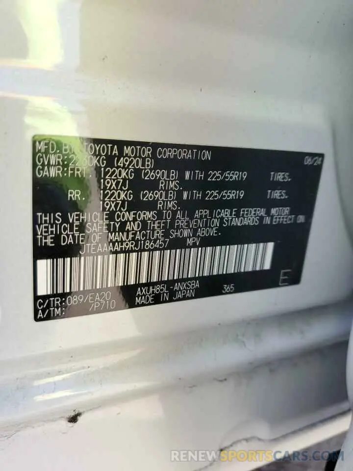 14 Photograph of a damaged car JTEAAAAH9RJ186457 TOYOTA VENZA 2024