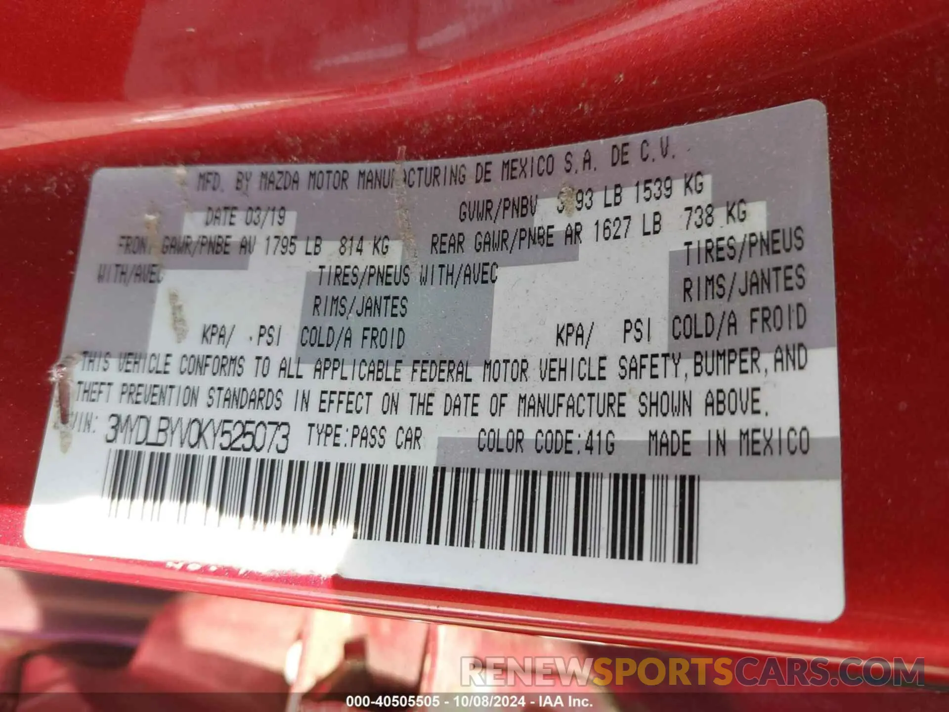 9 Photograph of a damaged car 3MYDLBYV0KY525073 TOYOTA YARIS 2019