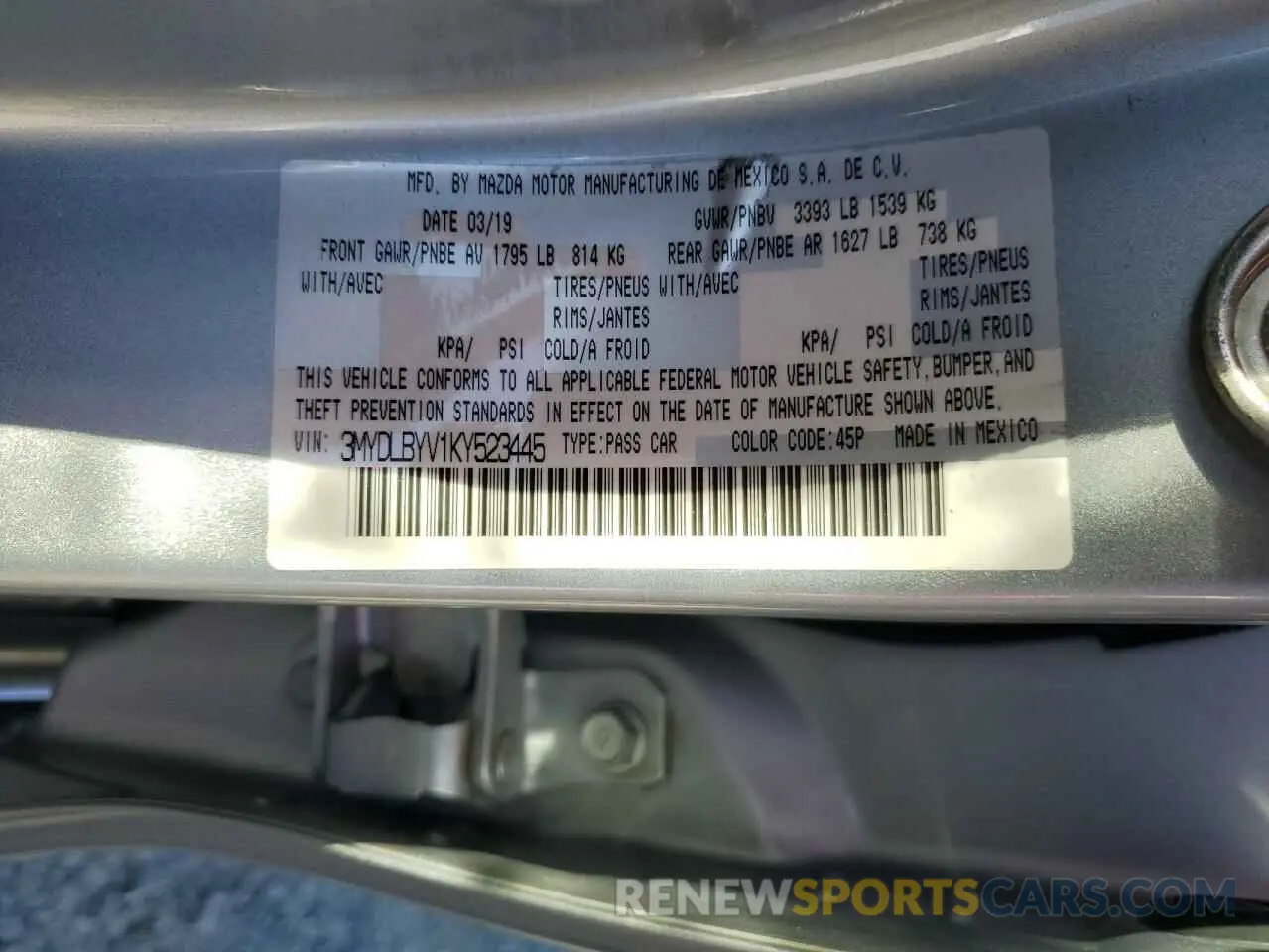 12 Photograph of a damaged car 3MYDLBYV1KY523445 TOYOTA YARIS 2019