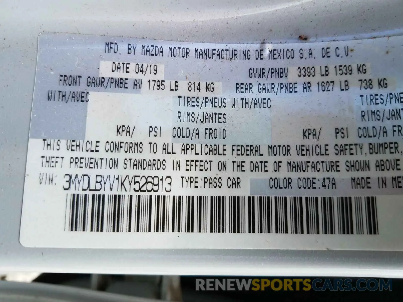 10 Photograph of a damaged car 3MYDLBYV1KY526913 TOYOTA YARIS 2019