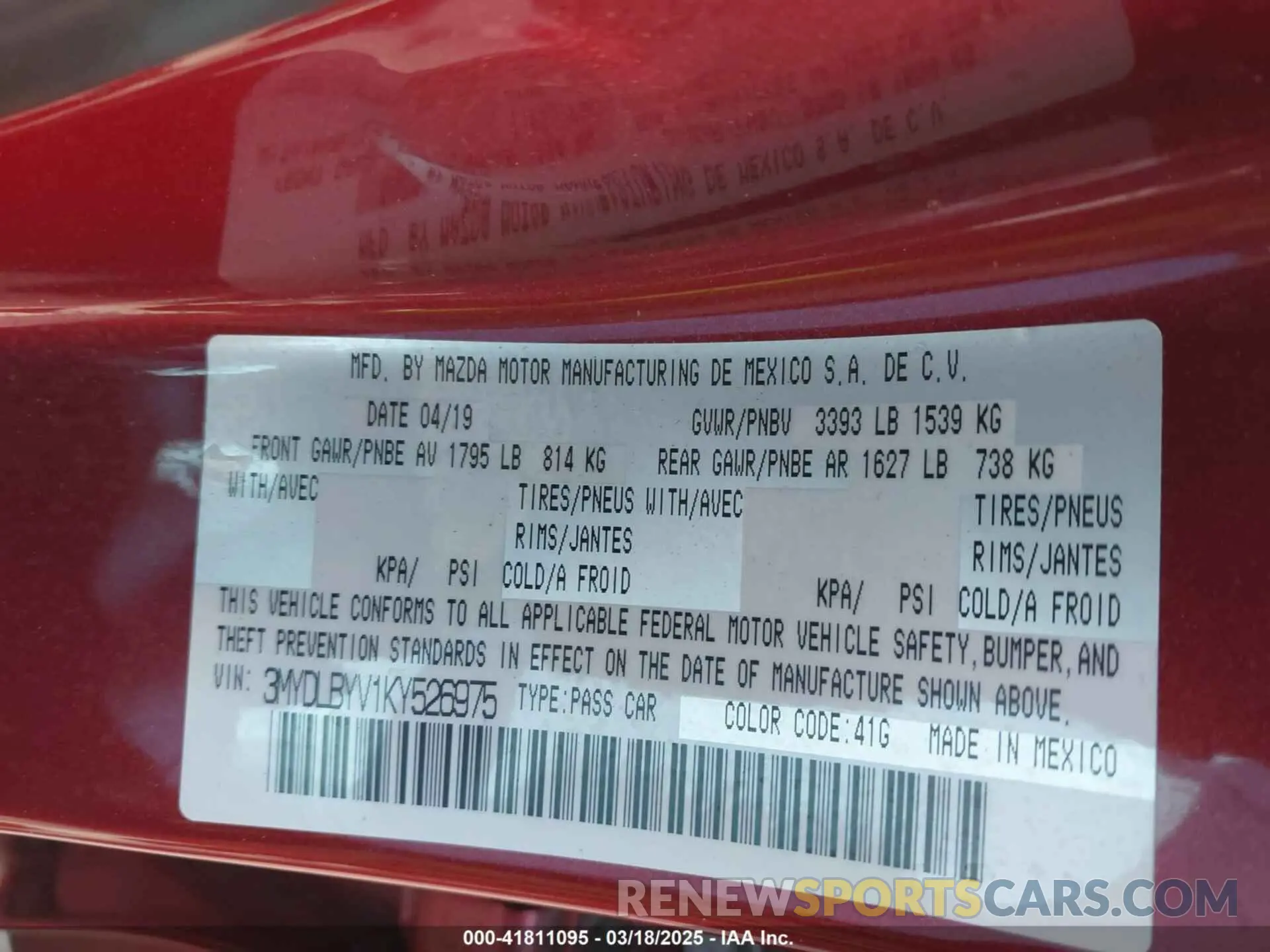 9 Photograph of a damaged car 3MYDLBYV1KY526975 TOYOTA YARIS 2019