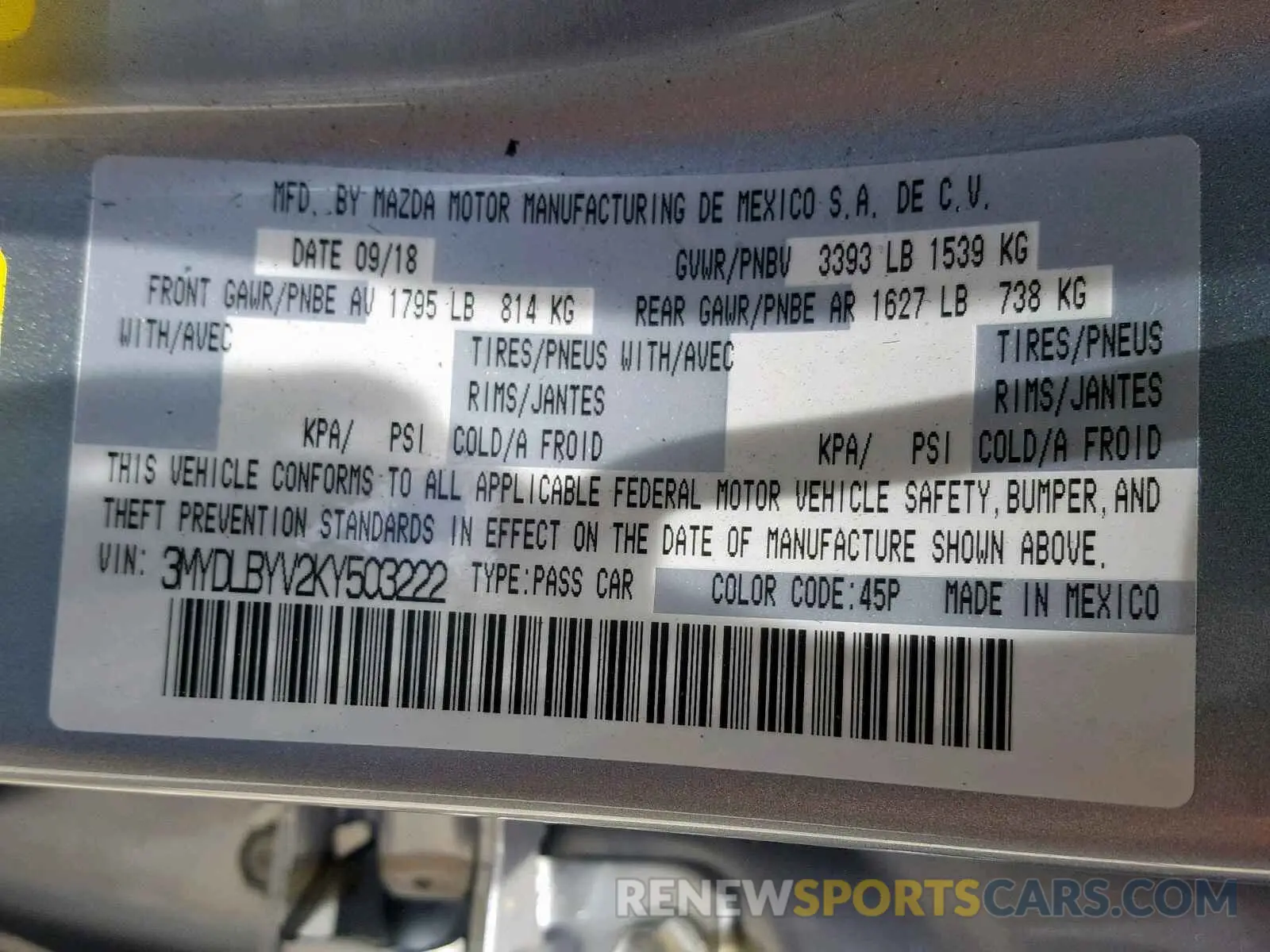 10 Photograph of a damaged car 3MYDLBYV2KY503222 TOYOTA YARIS 2019