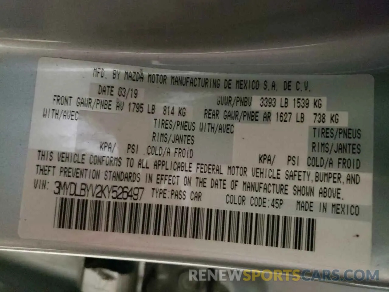 12 Photograph of a damaged car 3MYDLBYV2KY526497 TOYOTA YARIS 2019